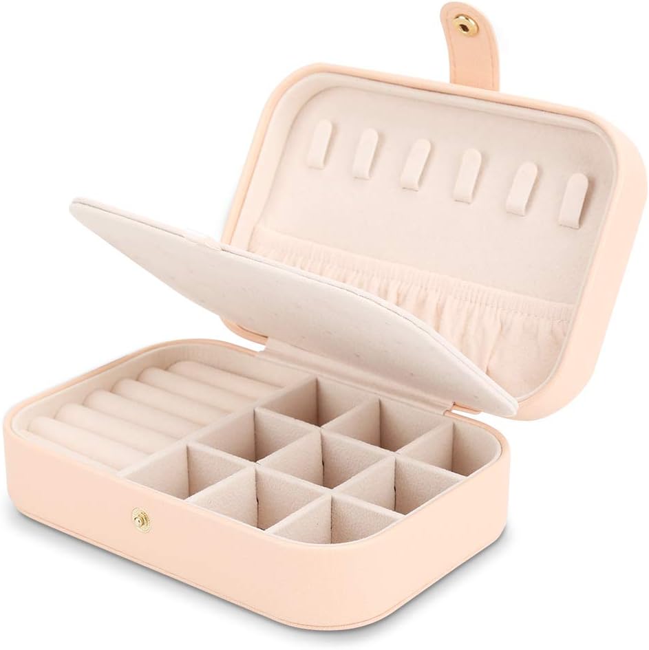 Travel Jewelry Case Jewelry Organizer Box with Two Layer Portable Small Jewelry...