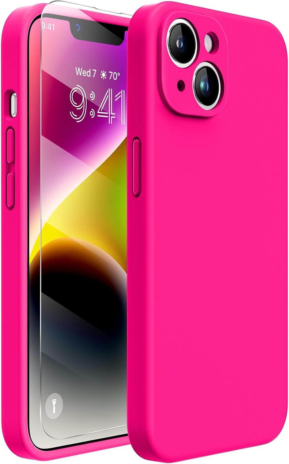 Miracase Designed for iPhone 14 Case, [Upgraded Wrap-around lens Protection], wi...