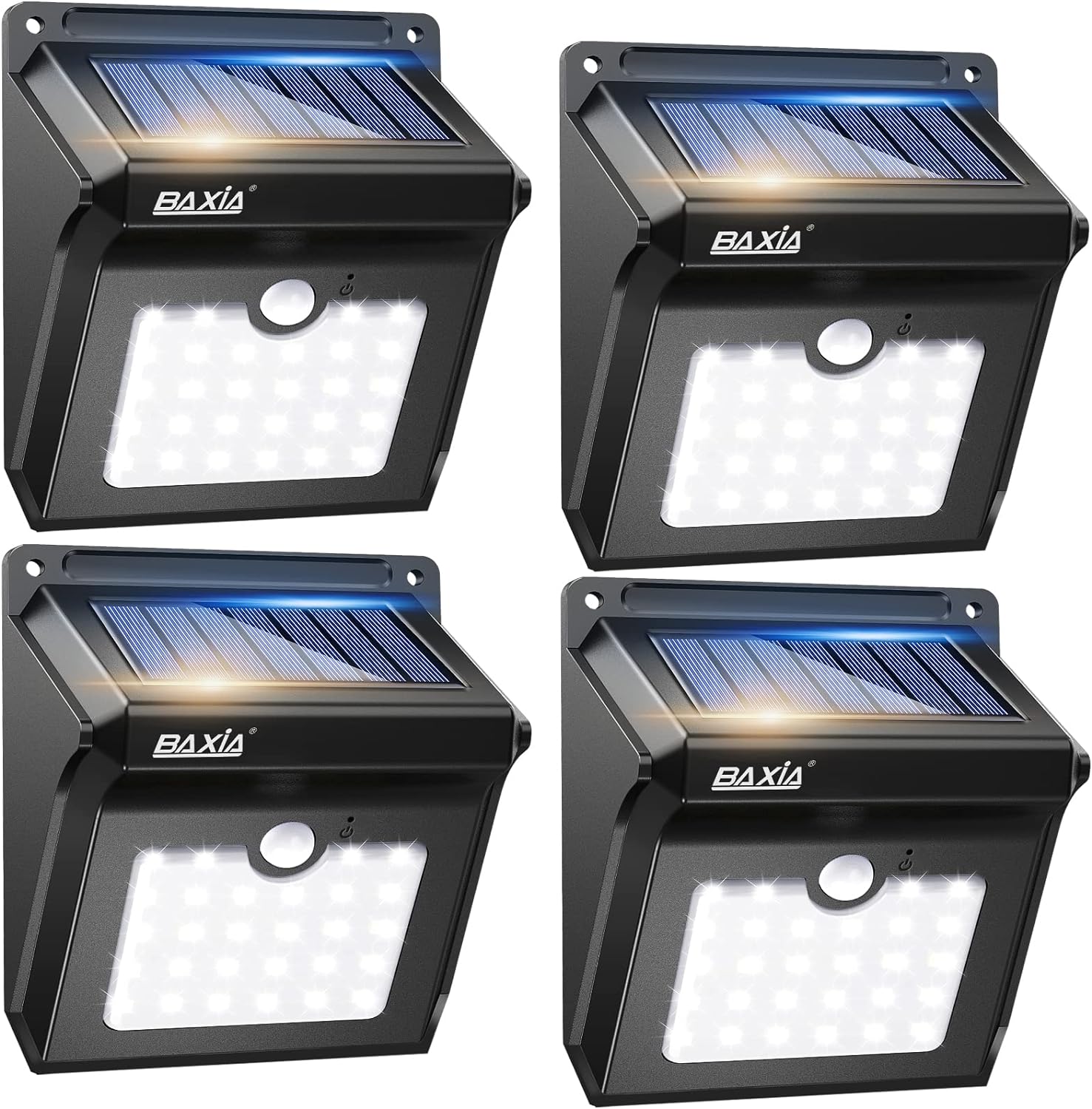 BAXIA TECHNOLOGY Solar Outdoor Lights Wireless Security Motion Sensor Outdoor Li...