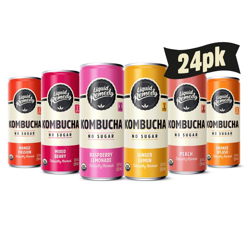Liquid Remedy Kombucha Sugar Free Organic Drink, Low Calorie, Probiotic Like Tea...