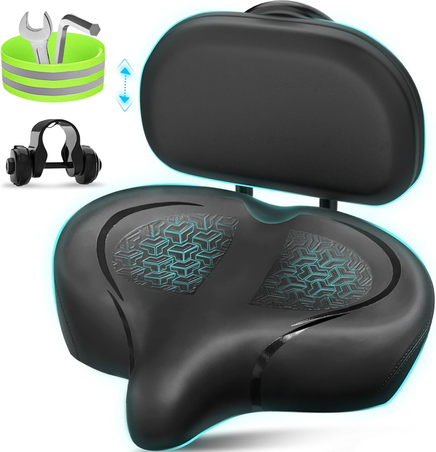 Bicycle Seat, Bike Seat for Women Men Extra Comfort Wide, Oversized Comfortable...