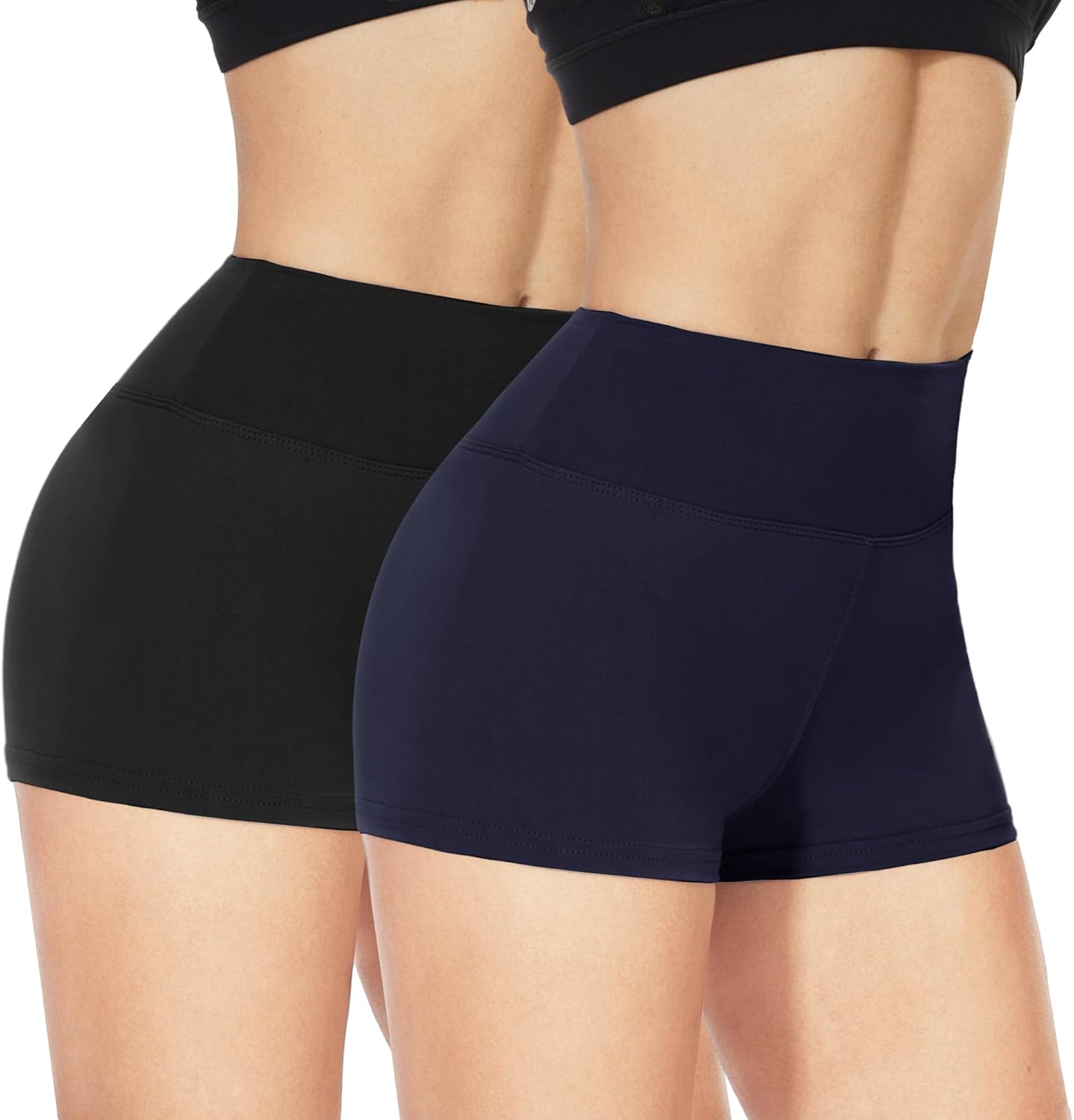 NexiEpoch 2 Pack Workout Biker Shorts Womens - 3" /5"/8" Booty Volleyball High W...
