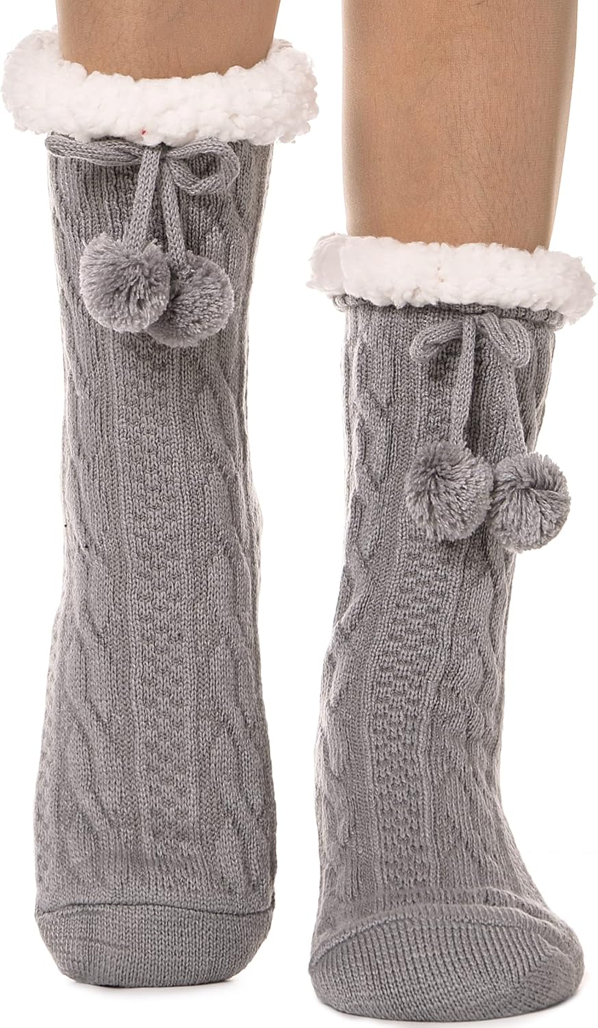 EBMORE Slipper Fluffy Socks for Women Bed Cosy Non Slip Gift for Women Cabin Win...