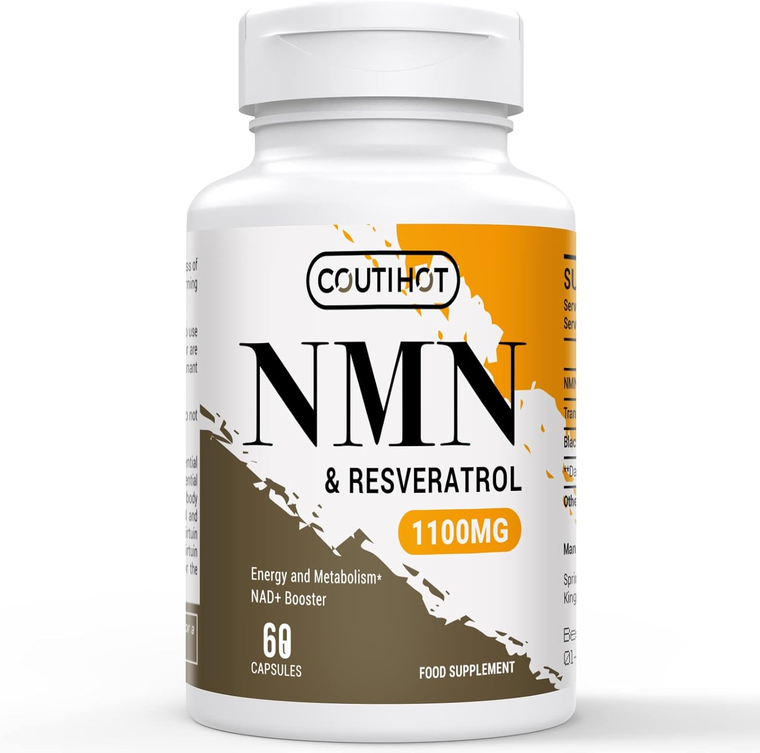 1100mg NAD & Trans-Resveratrol Capsules with 50mg Black Pepper Extract - Nutrien...