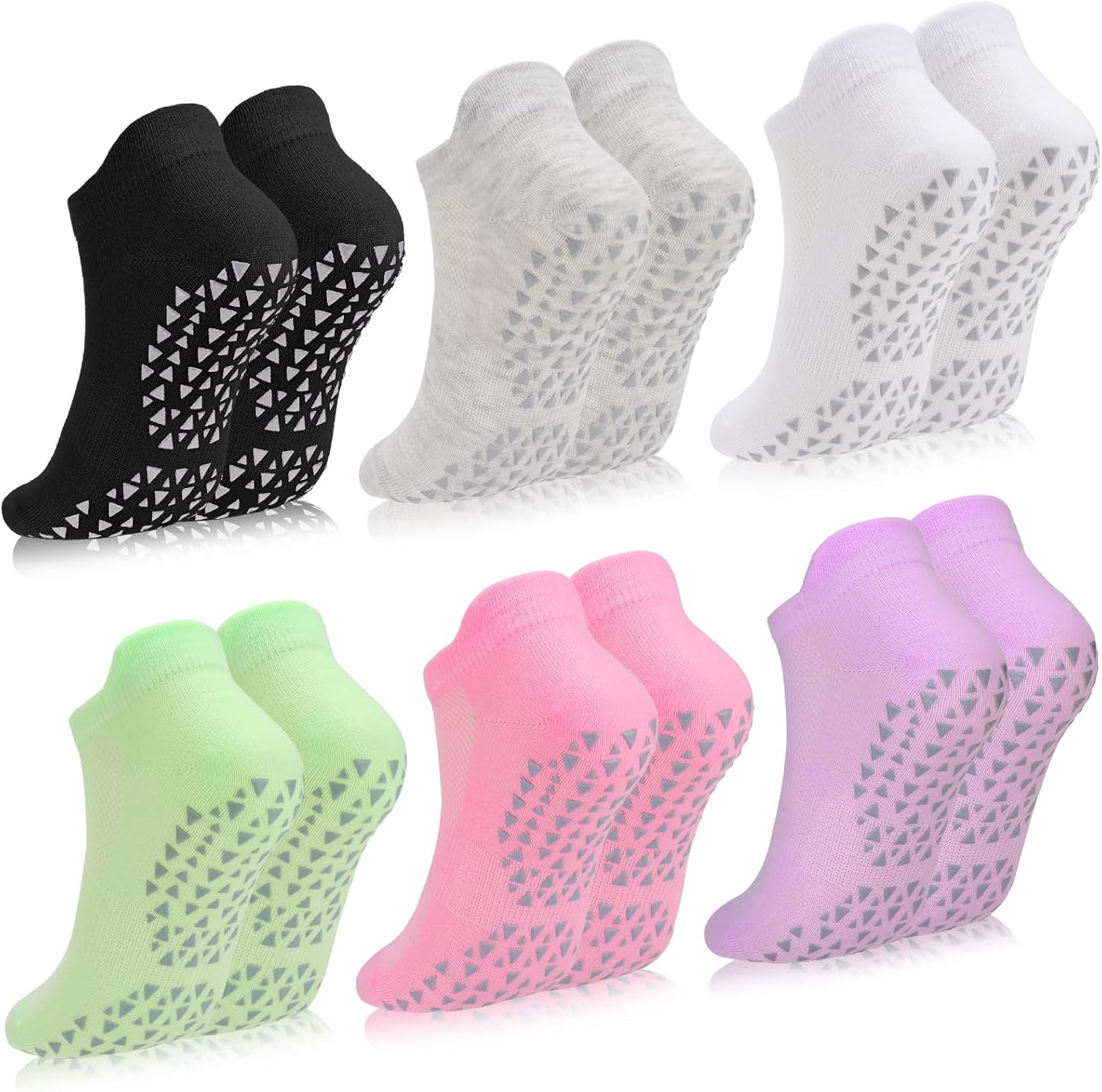 Ultrafun 6 Pairs Grip Pilates Socks for Women Non Slip Yoga Socks for Barre Ball...