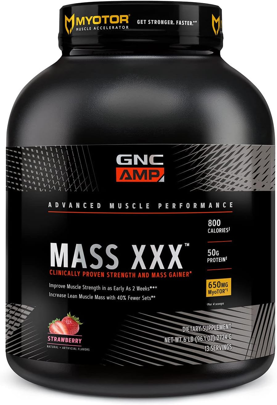 GNC AMP Mass XXX Mass Gainer Protein Powder | 50g Protein | Targeted Muscle Buil...