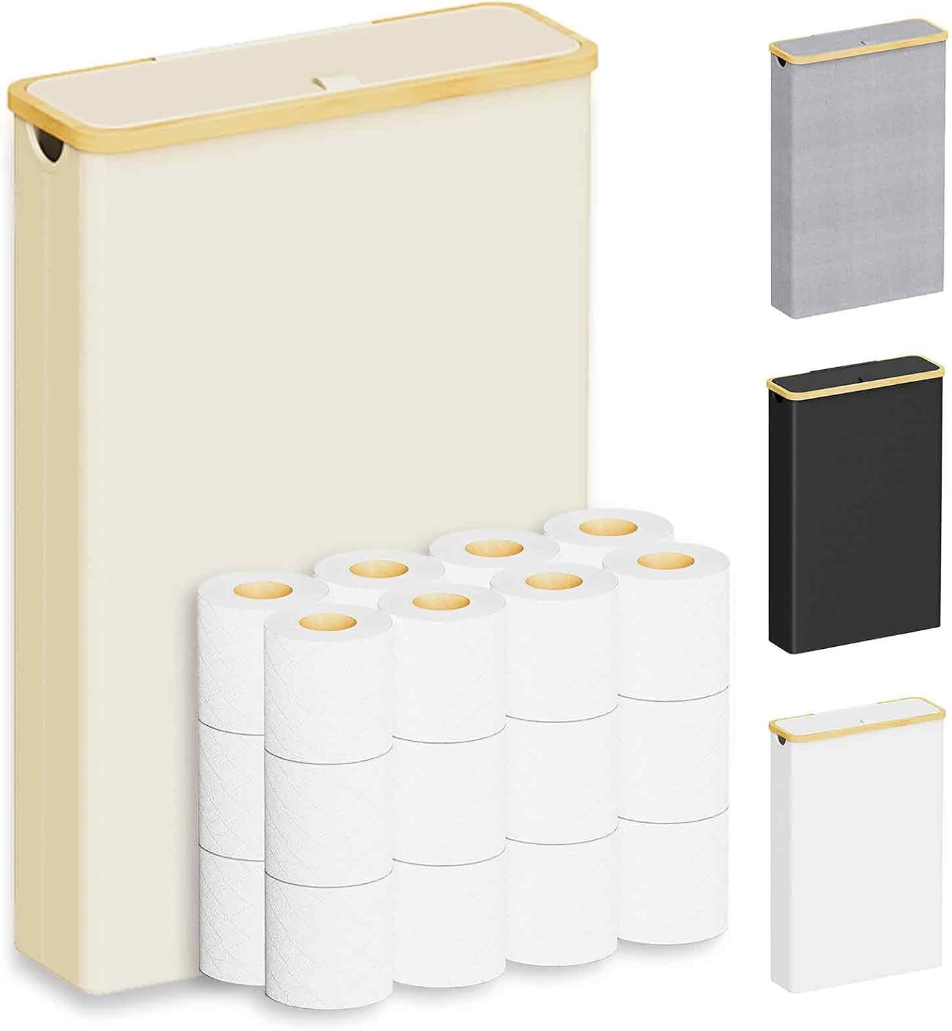 SpaceAid Extra Large Toilet Paper Storage with Lid, Hold up to 24 Regular Rolls...