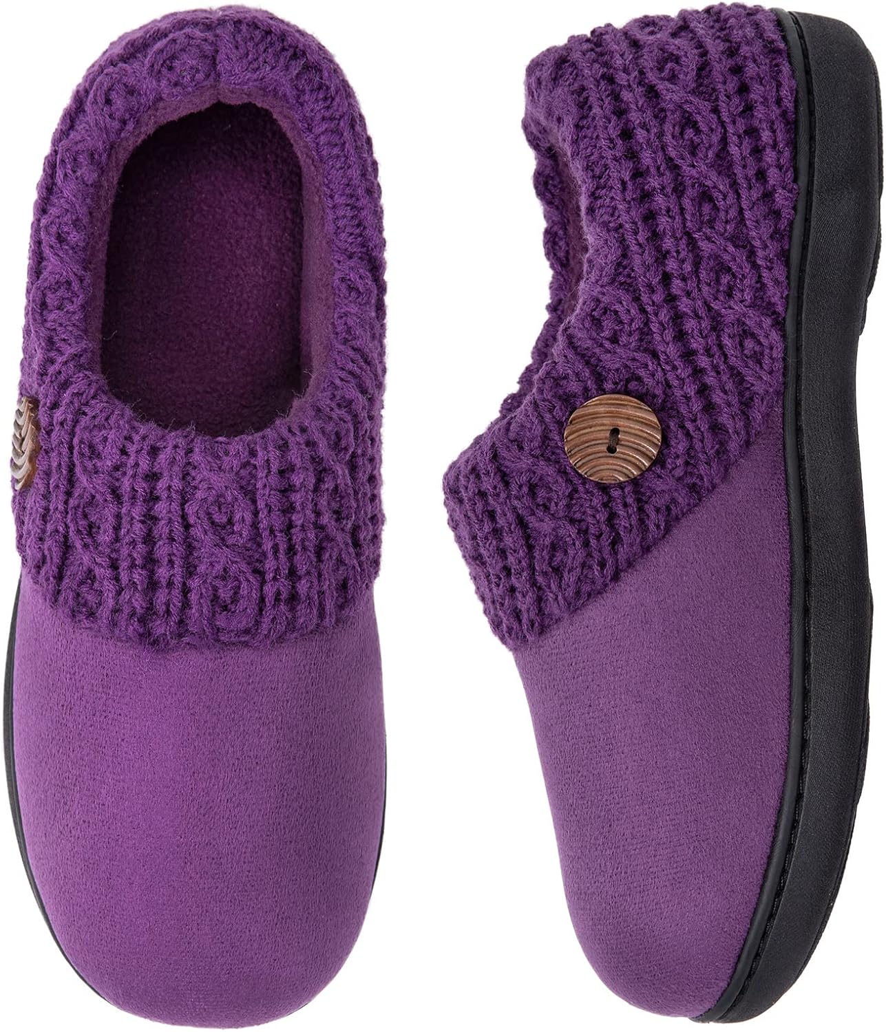 EverFoams Women's Microsuede Slippers Warm Comfy Memory Foam Indoor House Shoes...