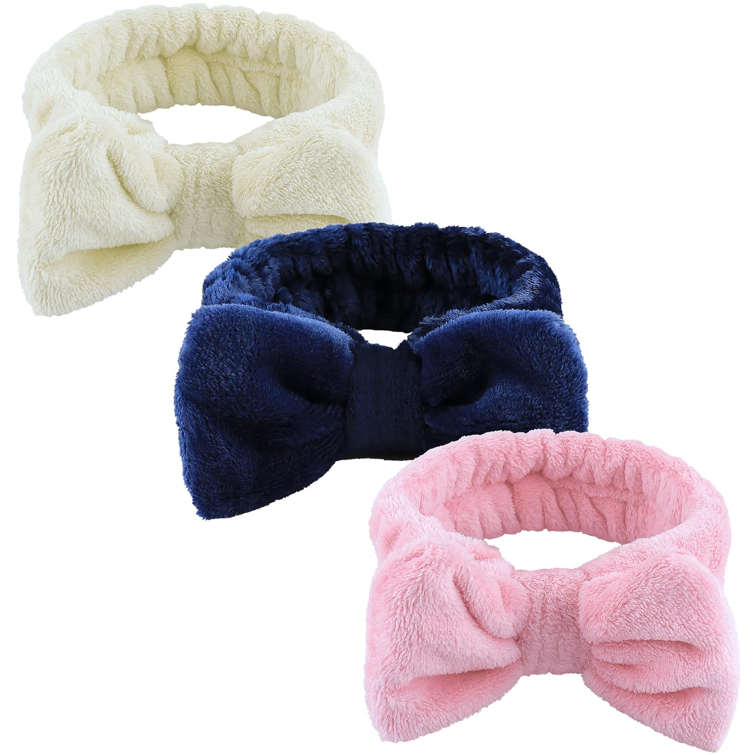 WSYUB 3Pcs Spa Headband, Makeup Headband for Washing Face, Bow Headbands for Wom...