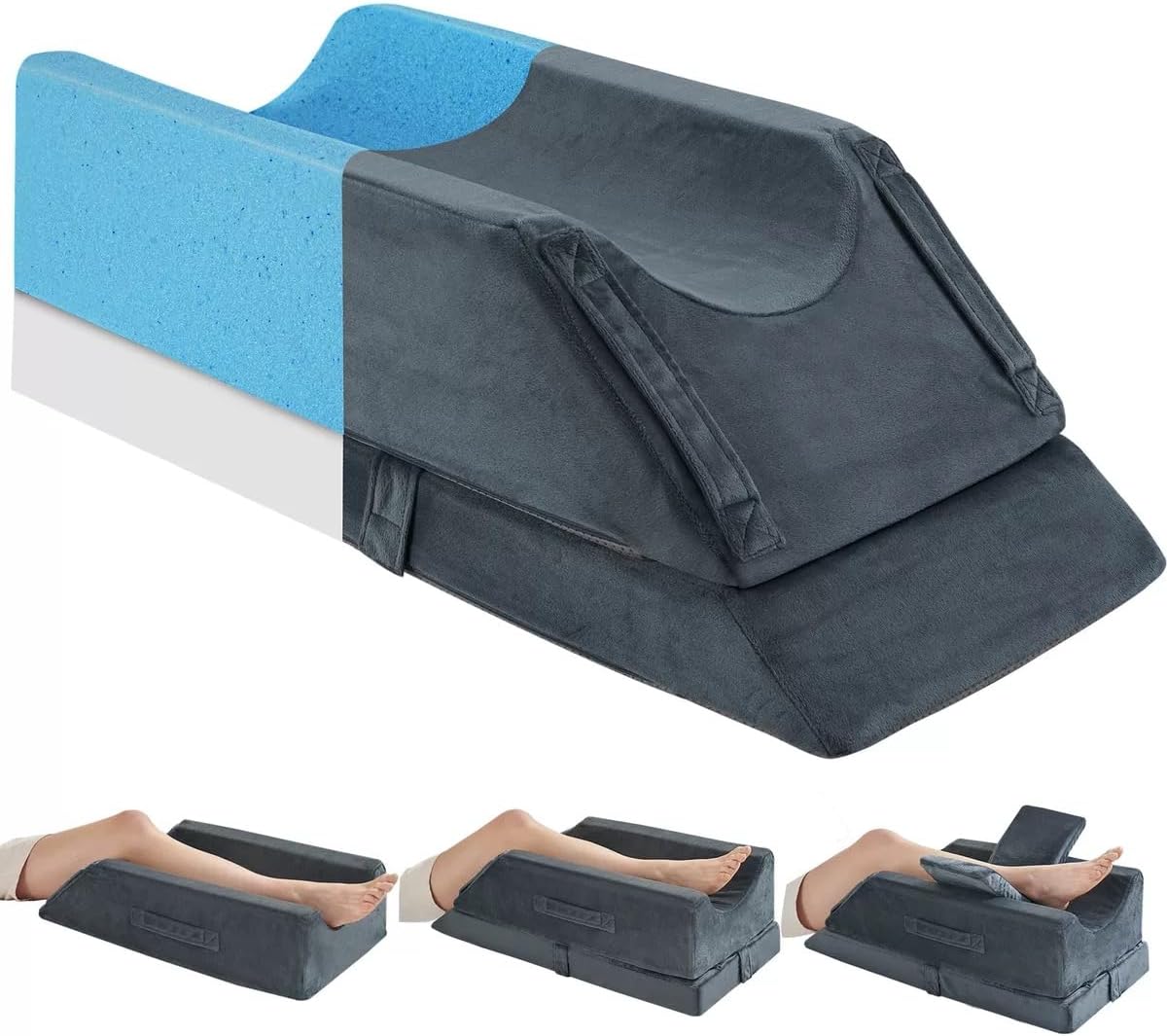 JOYWOO Memory Foam Leg Elevation Pillow - Post-Surgery, Knee and Ankle Injuries,...