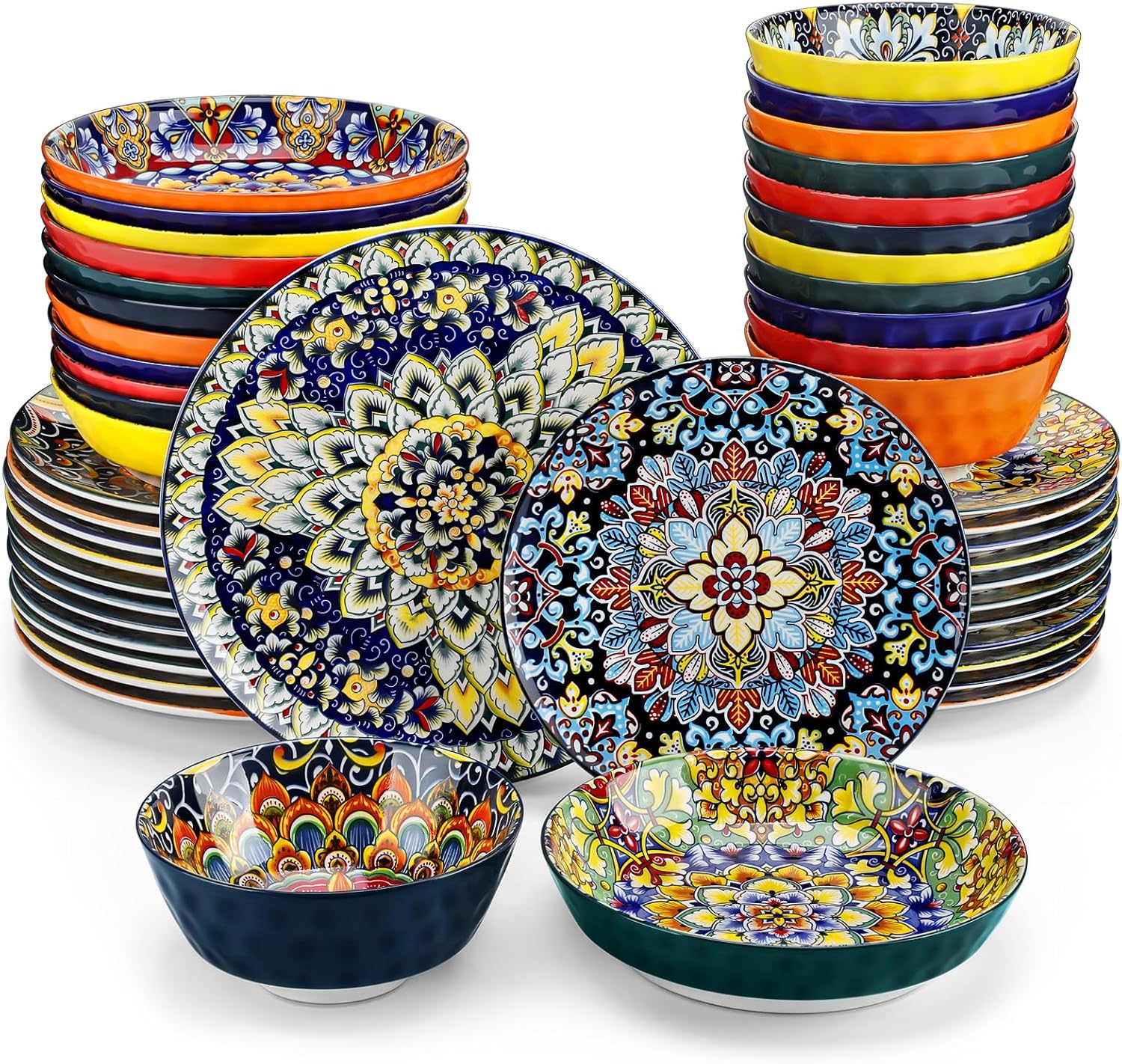 vancasso Dinner Sets for 12 People, Simi Dinnerware Dish Set Artisanal Pieces wi...