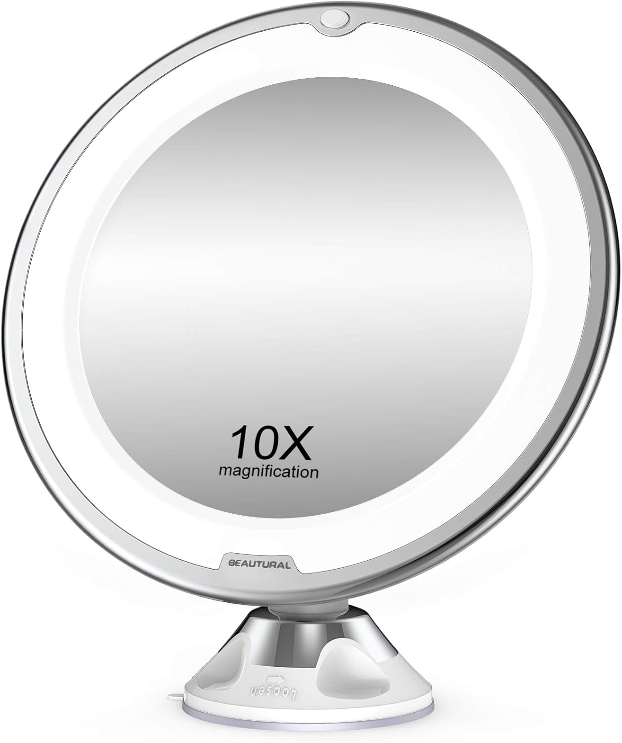 BEAUTURAL Makeup Mirror, 10X Magnifying Lighted Vanity Daylight White LED, Porta...