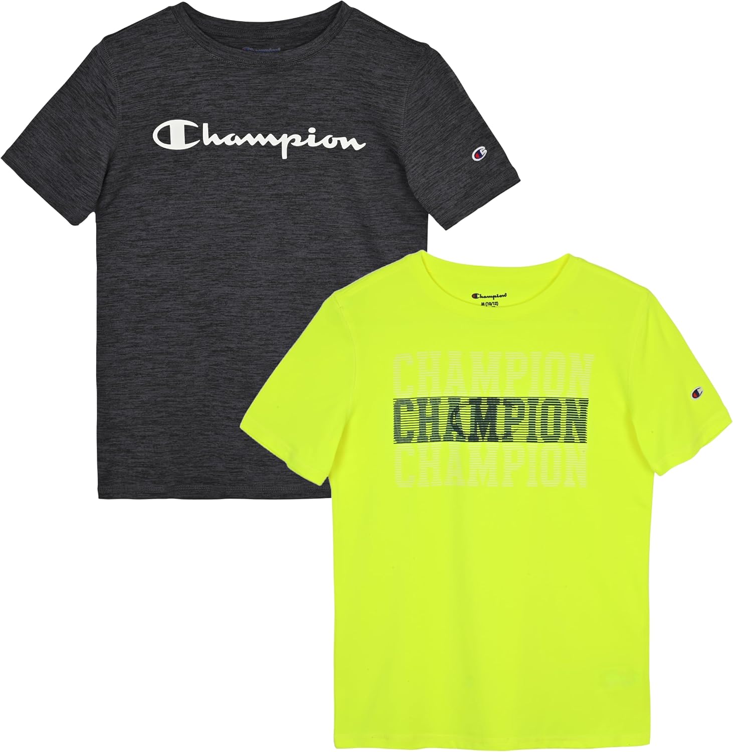 Champion Boys Tee Shirts 2 Pack Short Sleeve T-Shirts for Boys in Sizes 4-18 4 B...