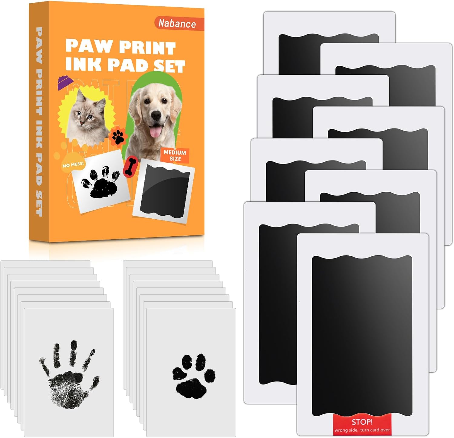 Nabance Baby Handprint and Footprint Kit, Paw Print Kit for Dogs & Cats, 8 Inkle...