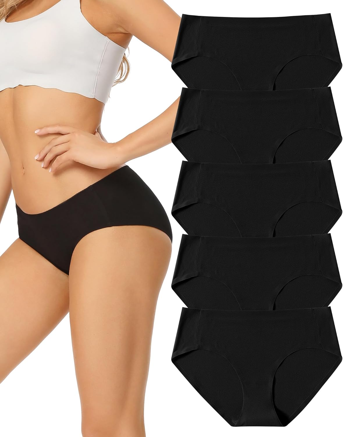 voenxe Women Seamless Hipster Underwear,Breathable Ladies Panties Bikini,No Show...