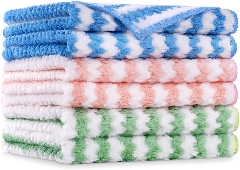 Vicloon Microfiber Cleaning Cloths, 6Pcs Super Absorbent Microfibre Cleaning Clo...