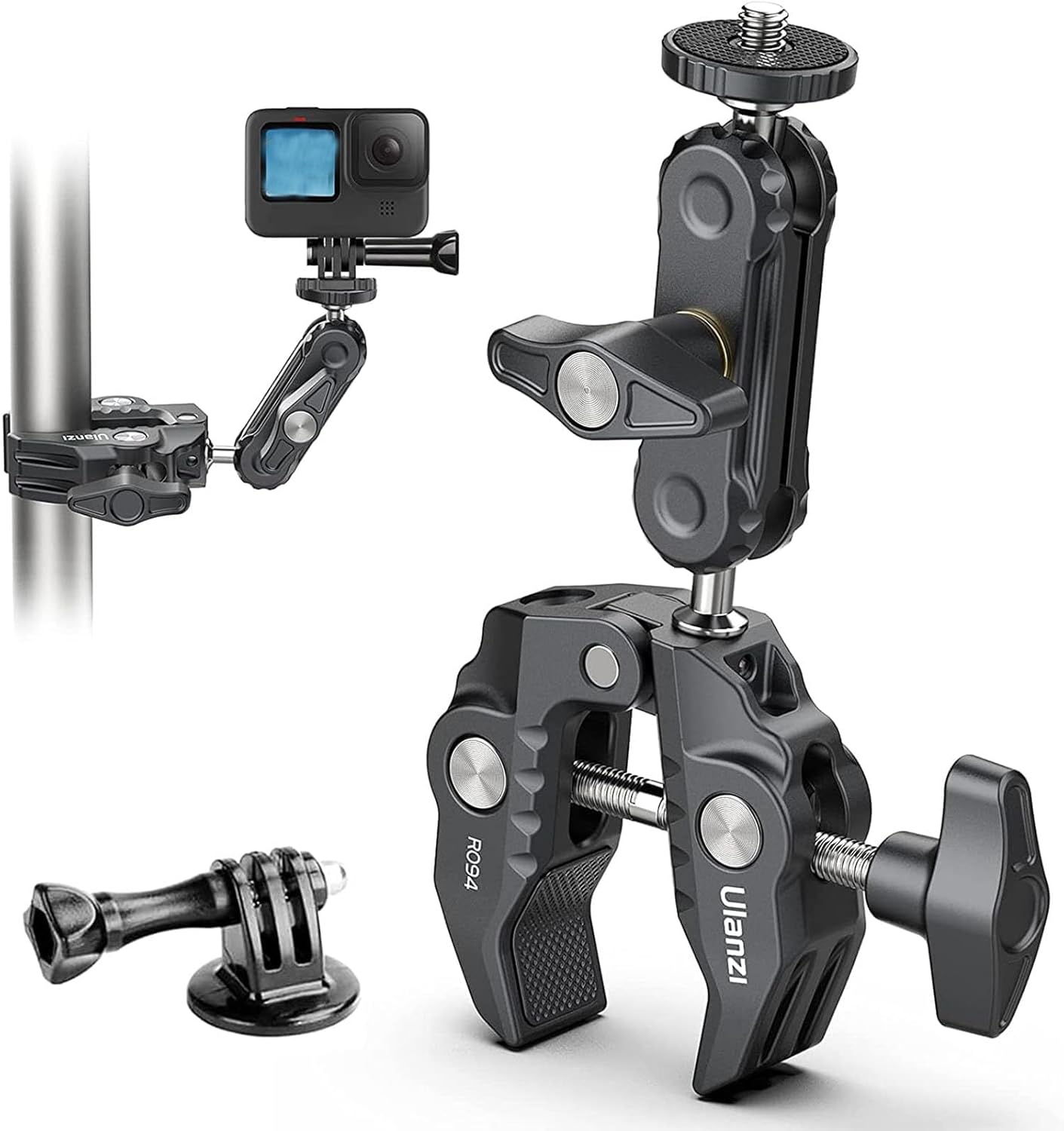 ULANZI Super Clamp Camera Clamp Mount Monitor 360° Ballhead Magic Arm Double Bal...