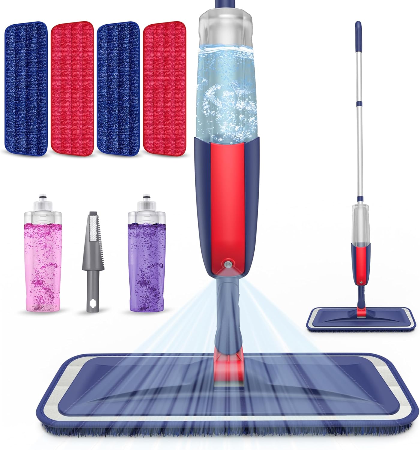 Spray Mops with 4X Washable Pads for Cleaning Floors - MEXERRIS Microfiber Hardw...