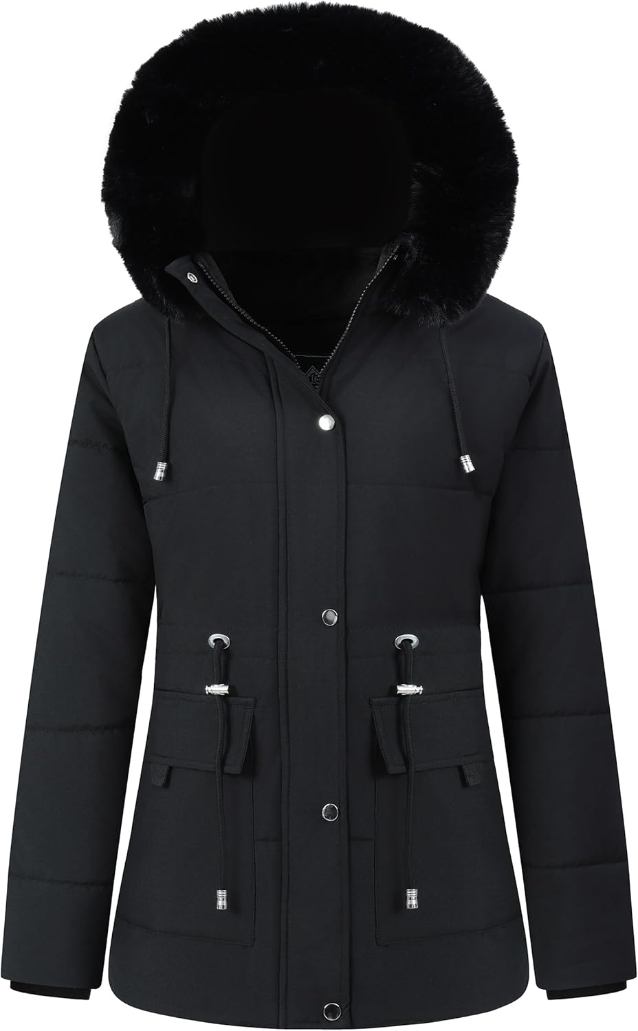 MOERDENG Women's Warm Winter Puffer Coat Thicken Fleece Lined Down Jacket Faux F...