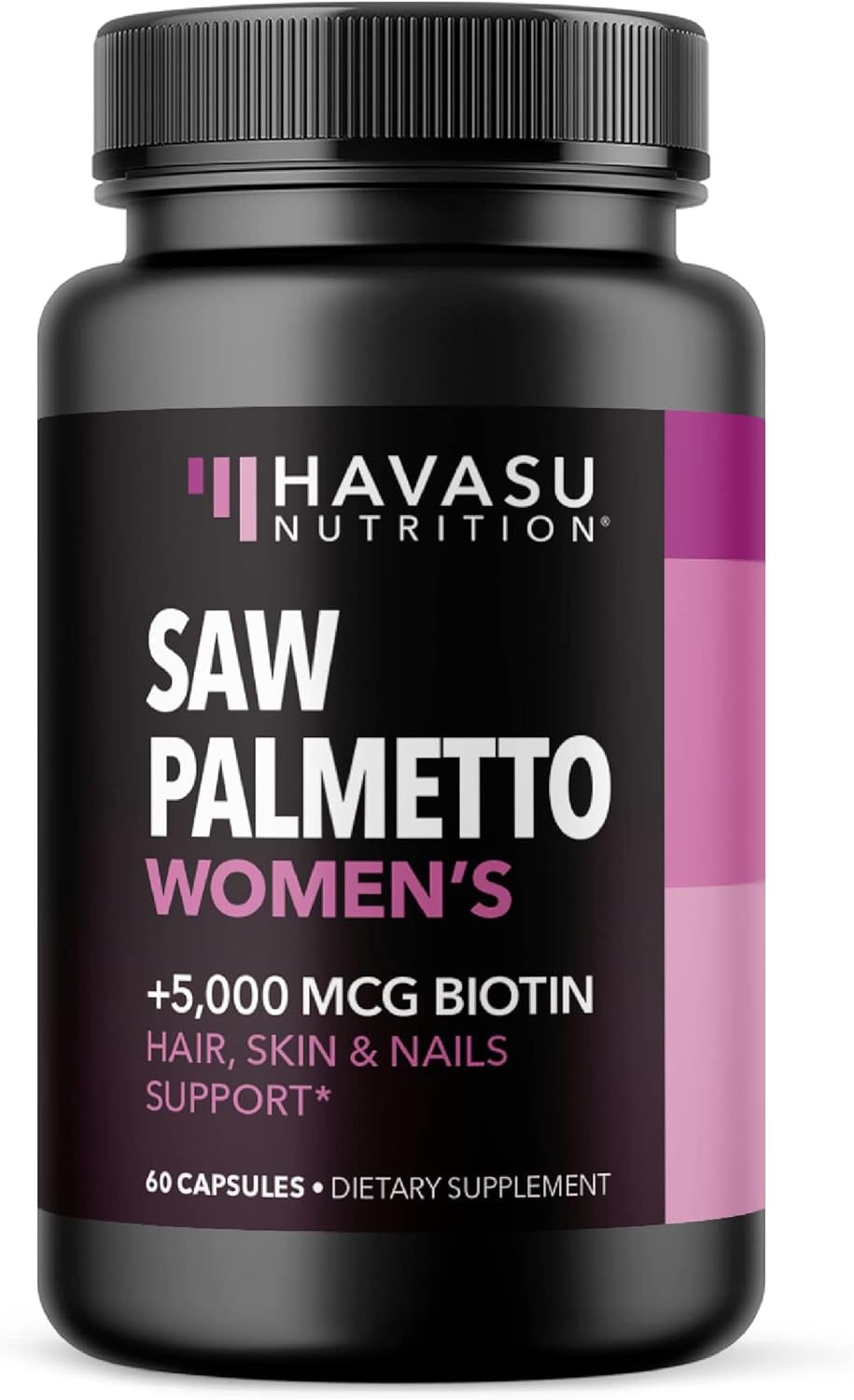 Saw Palmetto for Women + 5000 mcg Biotin Supplement - DHT Blocker Hair Health Vi...