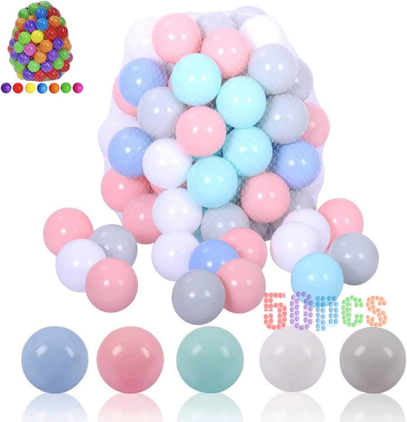 LANGXUN Soft Plastic Ball Pit Balls, Plastic Toy Balls for Kids, Ideal Gift for...