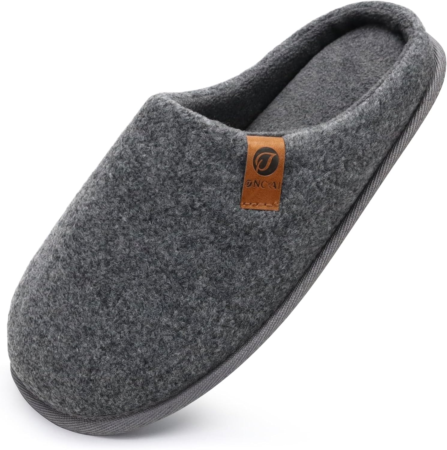 ONCAI Mens Slippers Memory Foam Slippers Slip On Warm Fluffy House Indoor/Outdoo...