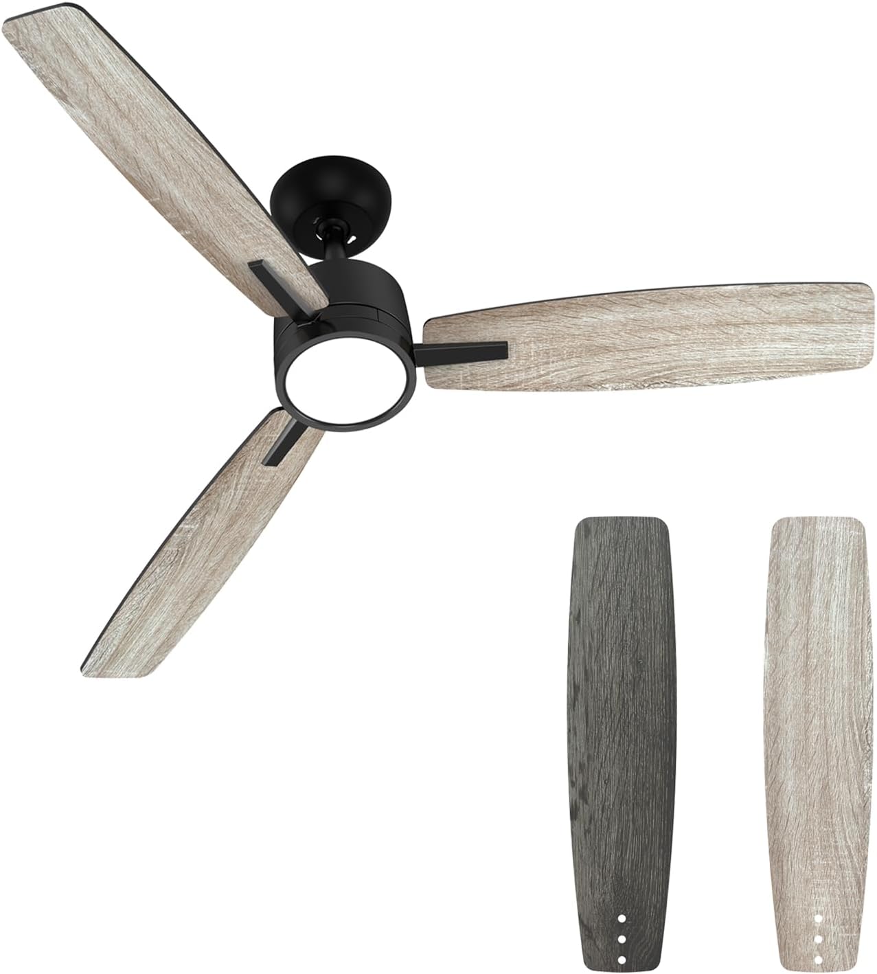 TALOYA 52 Inch Ceiling Fans with Lights Led Remote Control Flush Mount Low Profi...