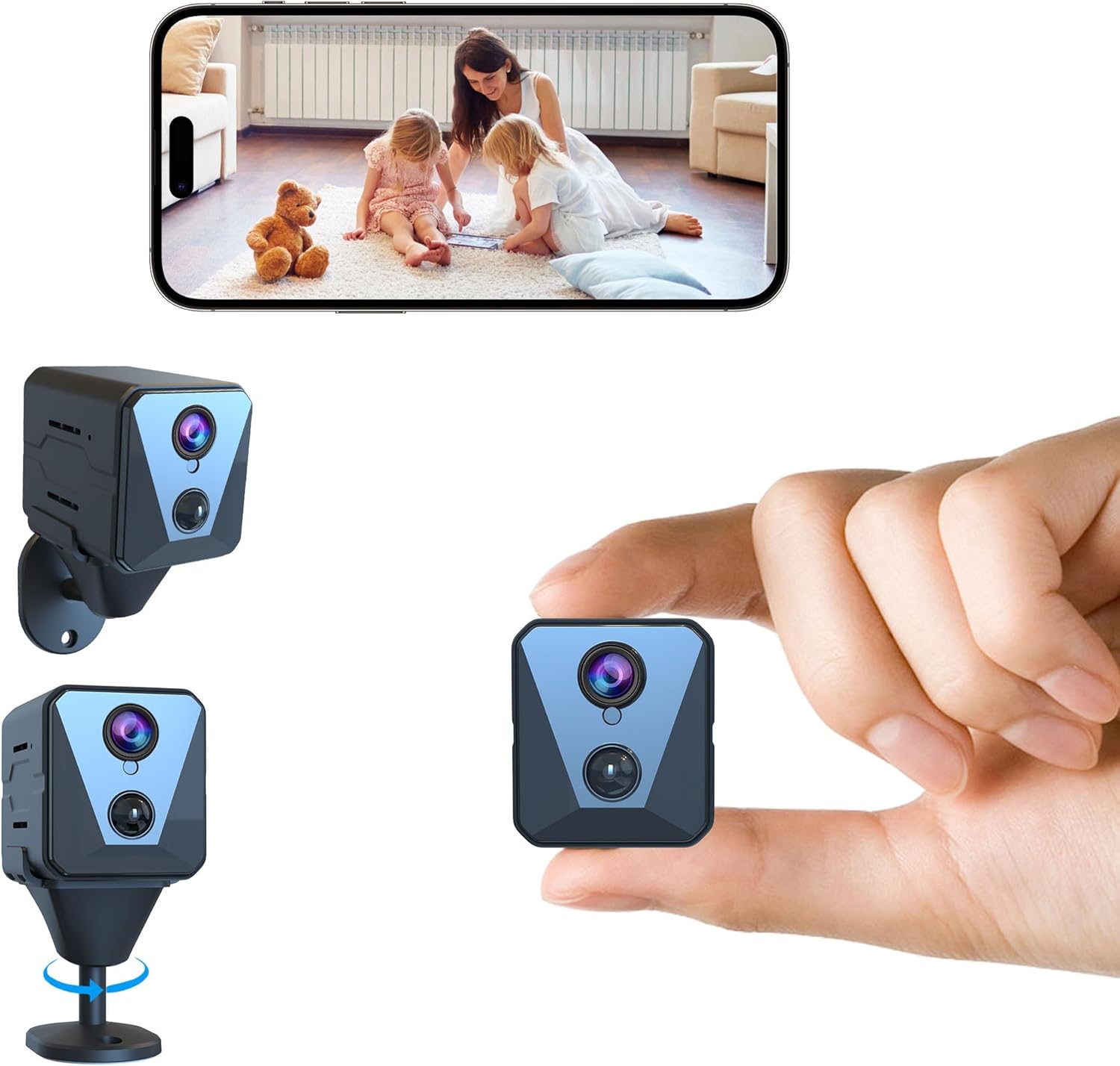 Security Camera, 4K WiFi Indoor Camera, 100 Days Long Battery Life, Cloud & SD S...