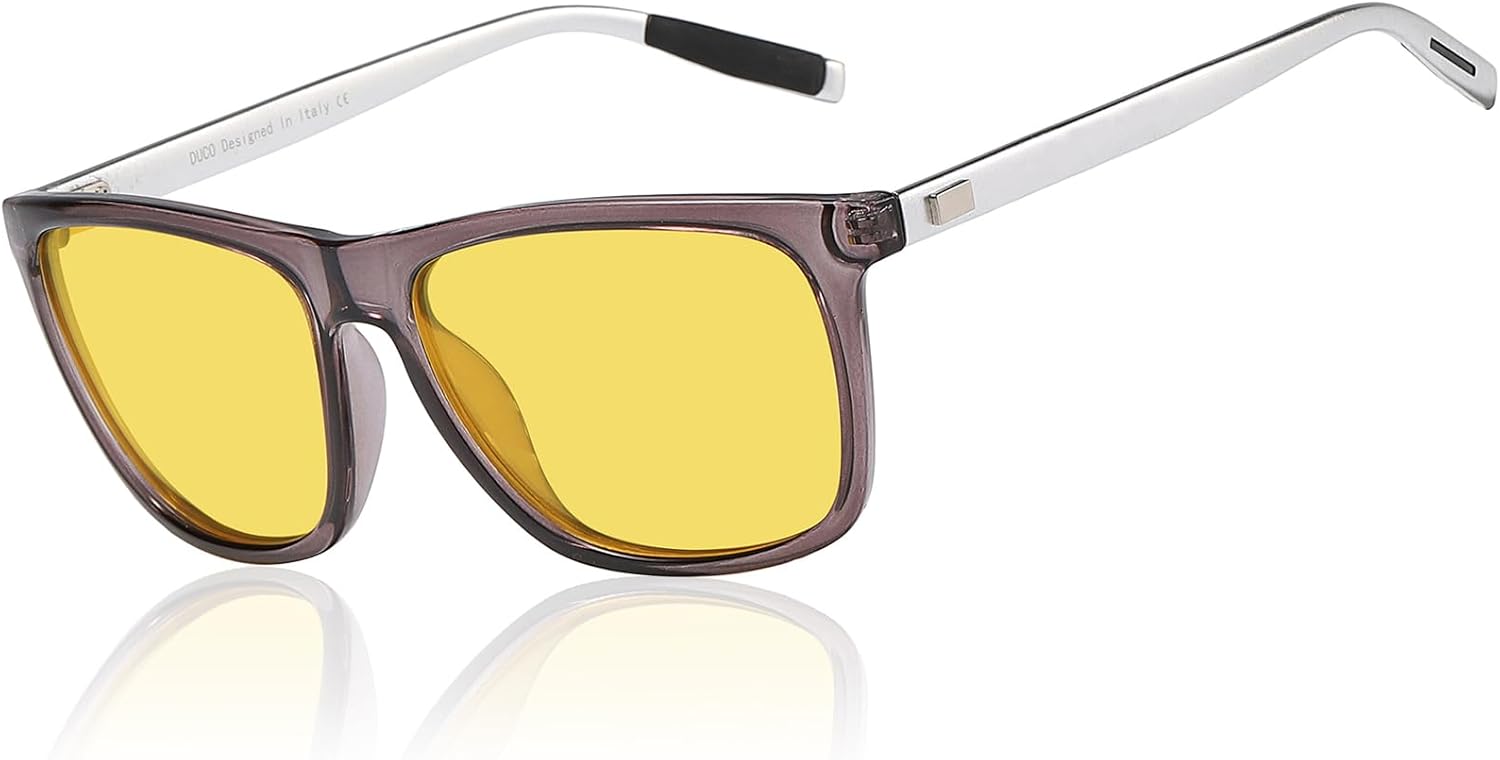 DUCO Polarized Night Vision Glasses for Men and Women Yellow Safety Driving Glas...
