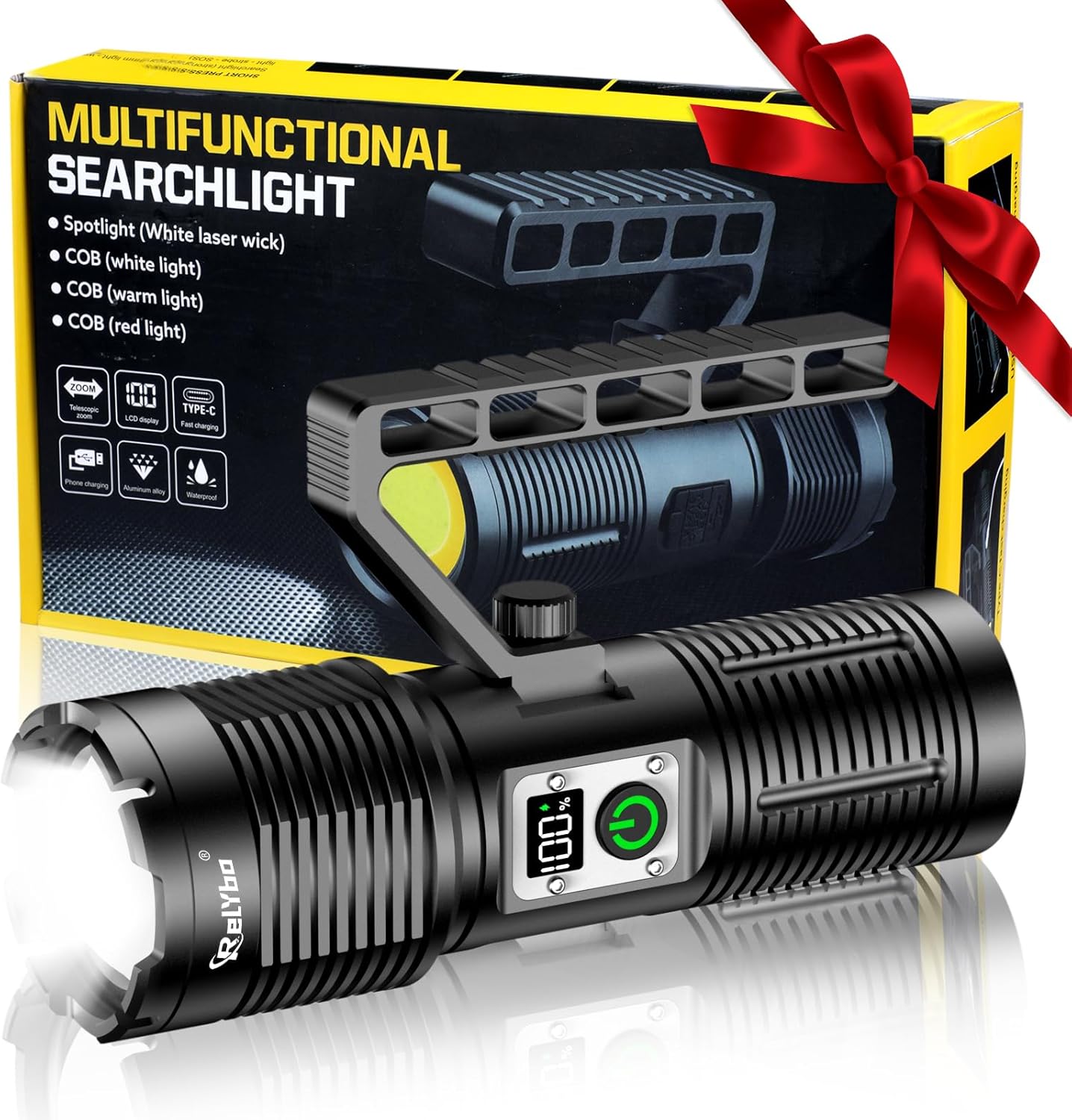 Relybo Torches Led Super Bright Rechargeable, Flashlight 600000 Lumens Torches B...