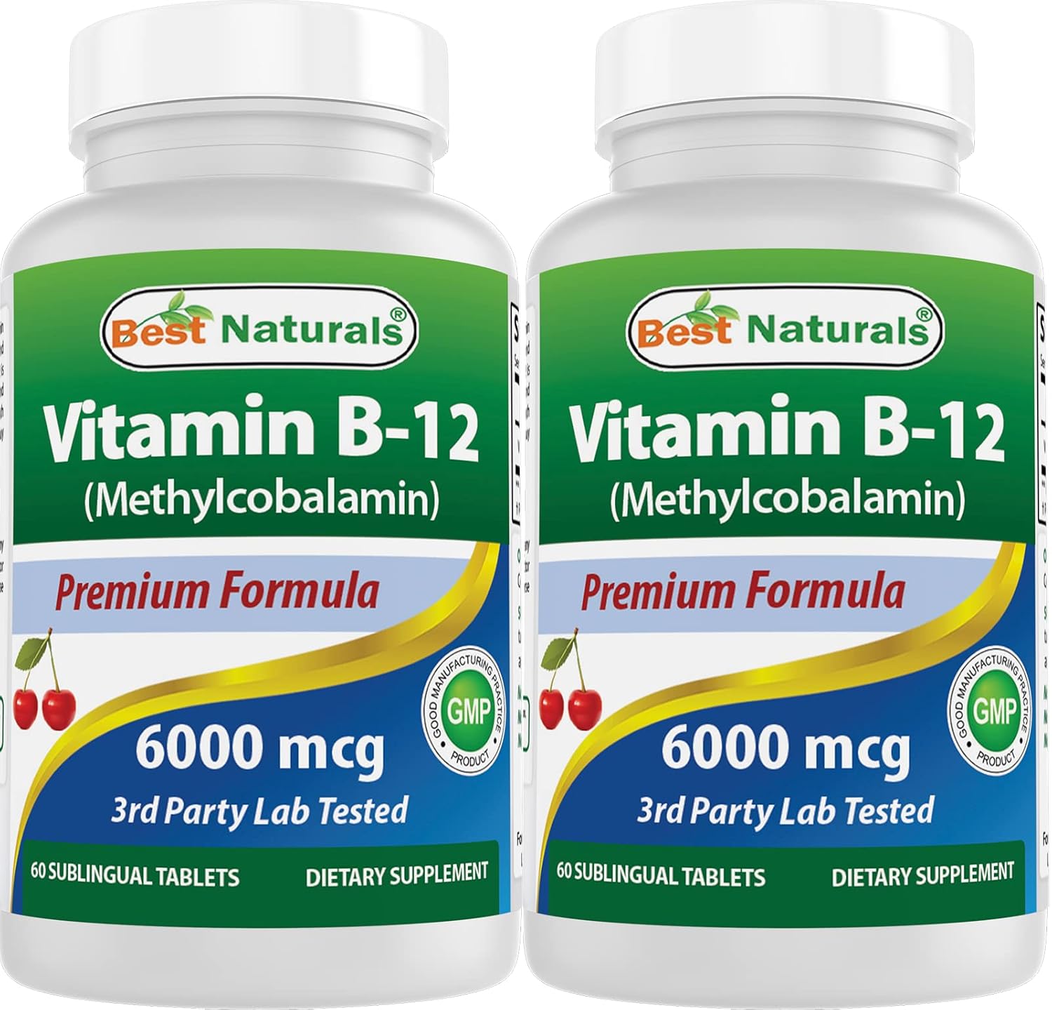 Best Naturals Vitamin B-12 as Methylcobalamin (Methyl B12), 6000 mcg 60 Sublingu...