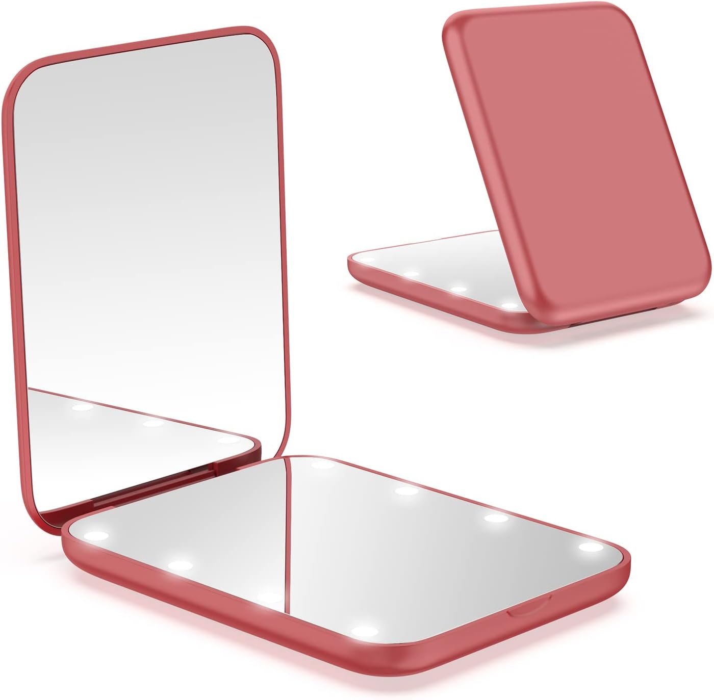 wobsion Compact Mirror, Magnifying Mirror with Light, 1x/3x Handheld 2-Sided Mag...