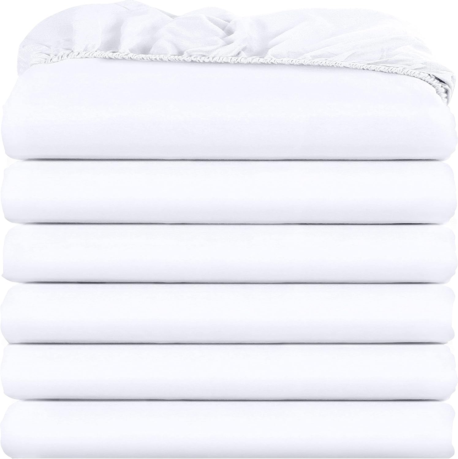 Utopia Bedding Queen Fitted Sheets - Bulk Pack of 6 Bottom Sheets - Soft Brushed...