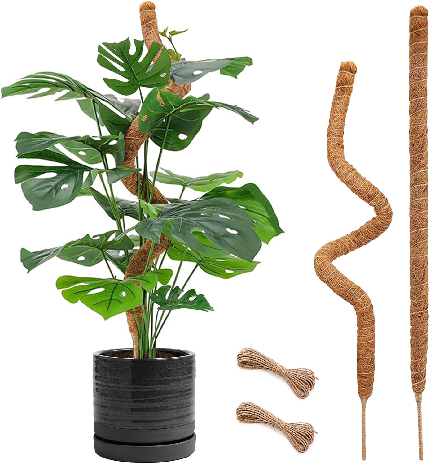 28 Inch Moss Pole, 2 Pack Bendable Moss Pole for Plants Monstera, Moss Poles for...