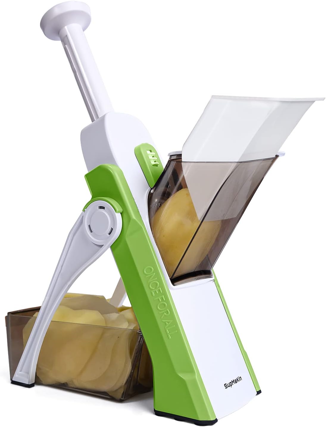SUPMAKIN Safest Mandoline Vegetable Slicer/Chopper, Potato Chip Cutter, Multifun...