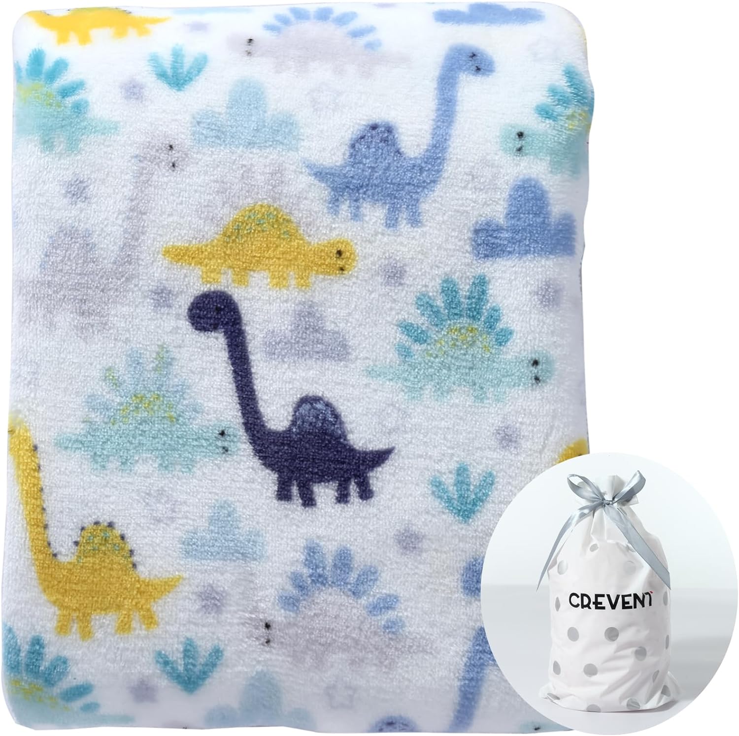 CREVENT 75cmX100cm Cozy Fluffy Warm Fleece Baby Crib Blanket for Boys Infant Tod...
