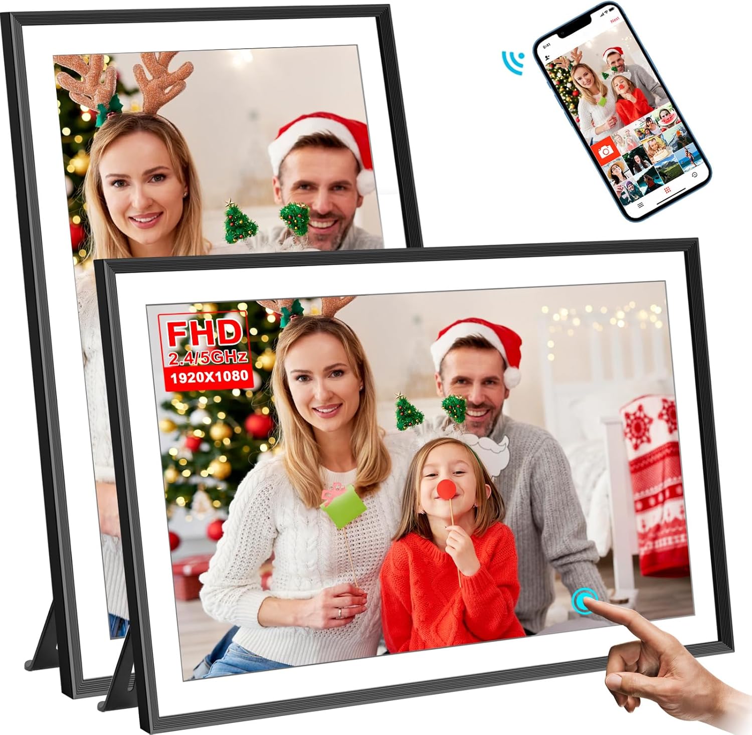 Digital Picture Frame, 15.6 Inch Large Digital Photo Frame 32GB, 2.4/5Ghz WiFi 6...