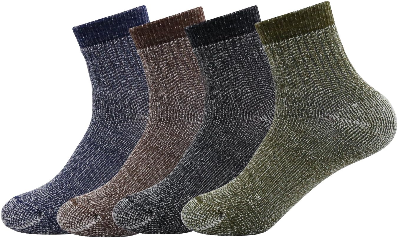 Caudblor Men's Merino Wool Hiking Socks-Thermal Warm Crew Winter Ankle Socks for...