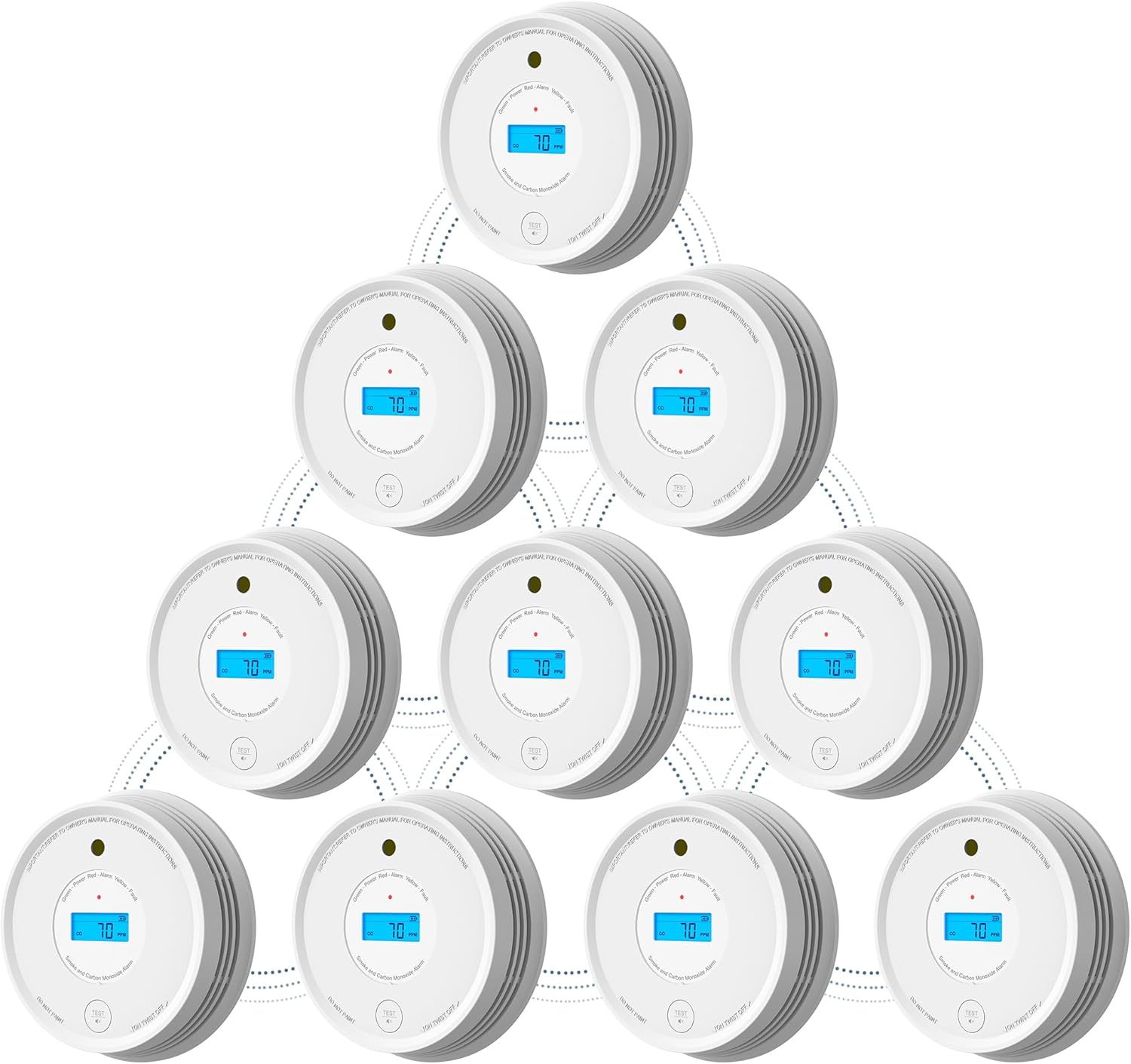 AEGISLINK Smoke Carbon Monoxide Detector, Interlinked Combination Smoke CO Alarm...
