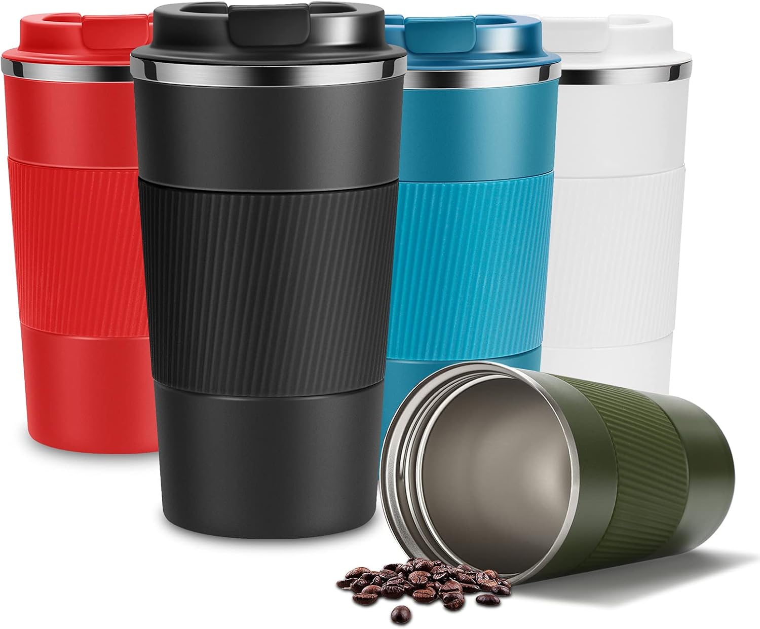YINJAM Travel Mug Reusable Insulated Coffee Cups Vacuum Insulation Flasks Stainl...