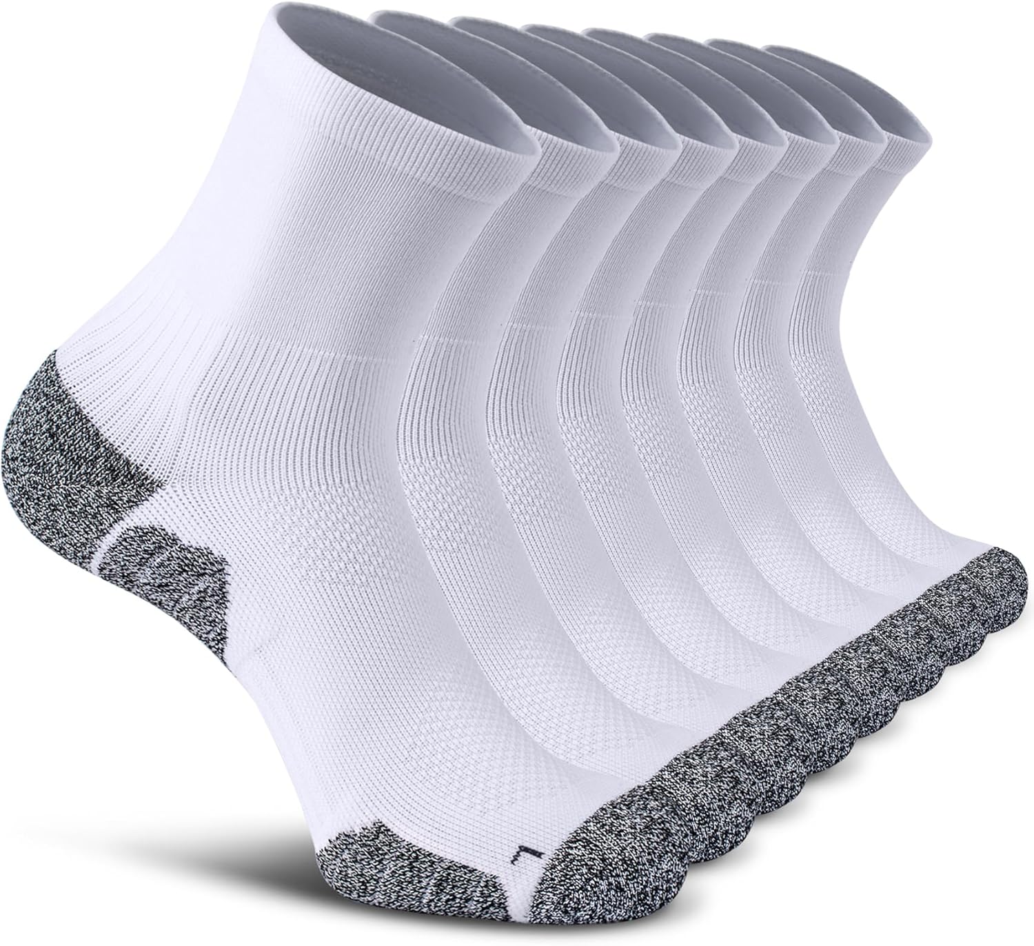 CWVLC Compression Athletic Quarter Socks Cushioned for Men Women X-Large 8-pairs...
