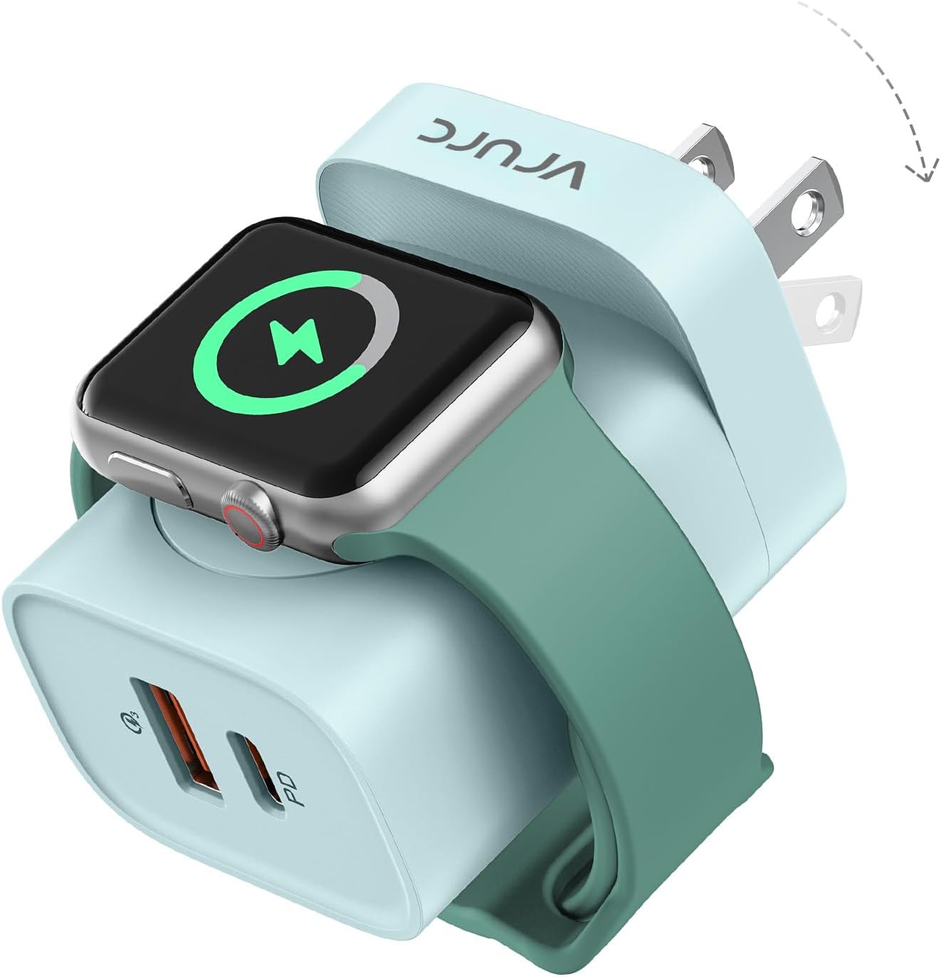 VRURC for Apple Watch Charger, 20W PD 3-in-1 Charger with Magnetic Wireless Char...