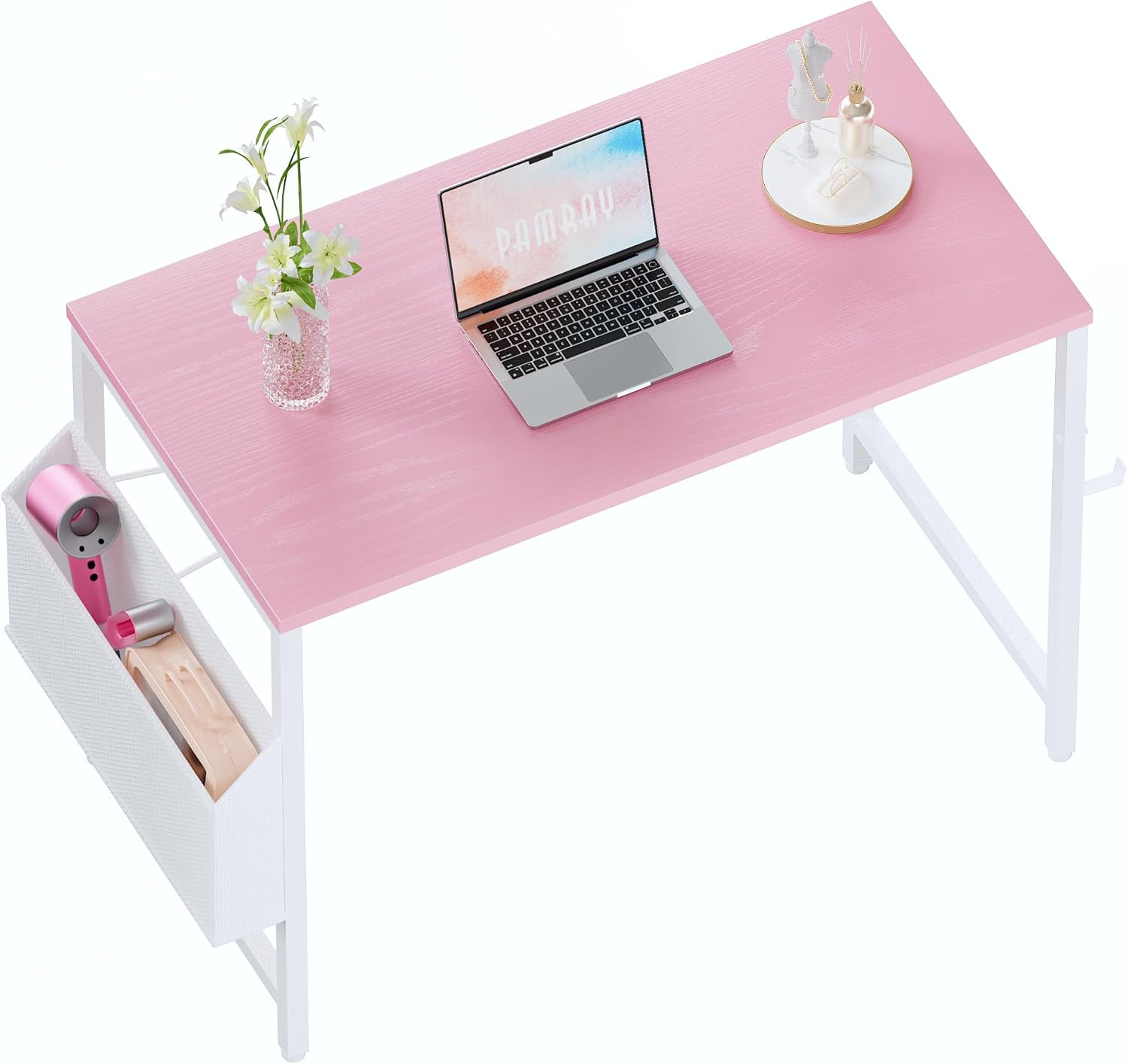 Pamray 32 Inch Computer Desk for Small Spaces with Storage Bag, Home Office Work...