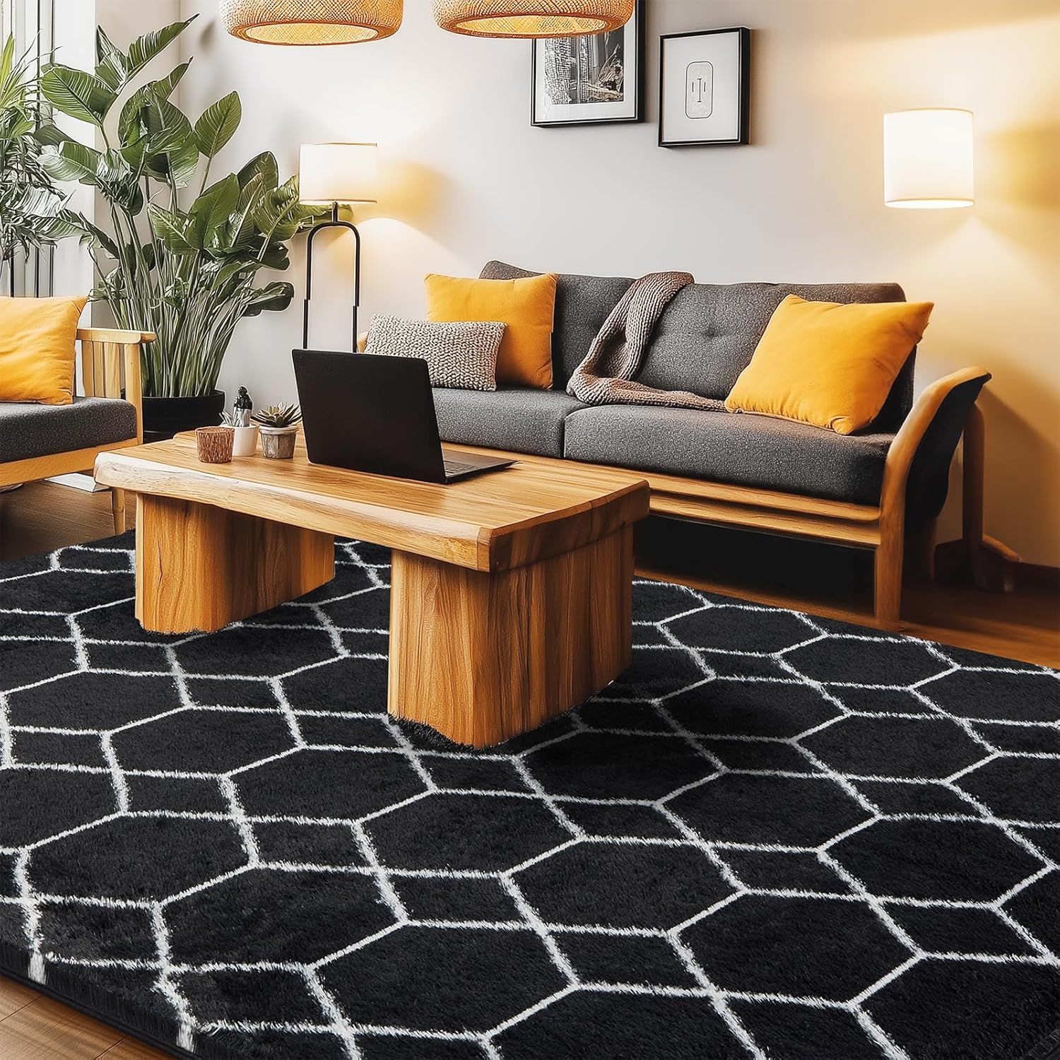 Area Rug for Living Room Bedroom, 5X7 Feet Soft Shaggy Rug, Plush Fluffy Rugs, M...