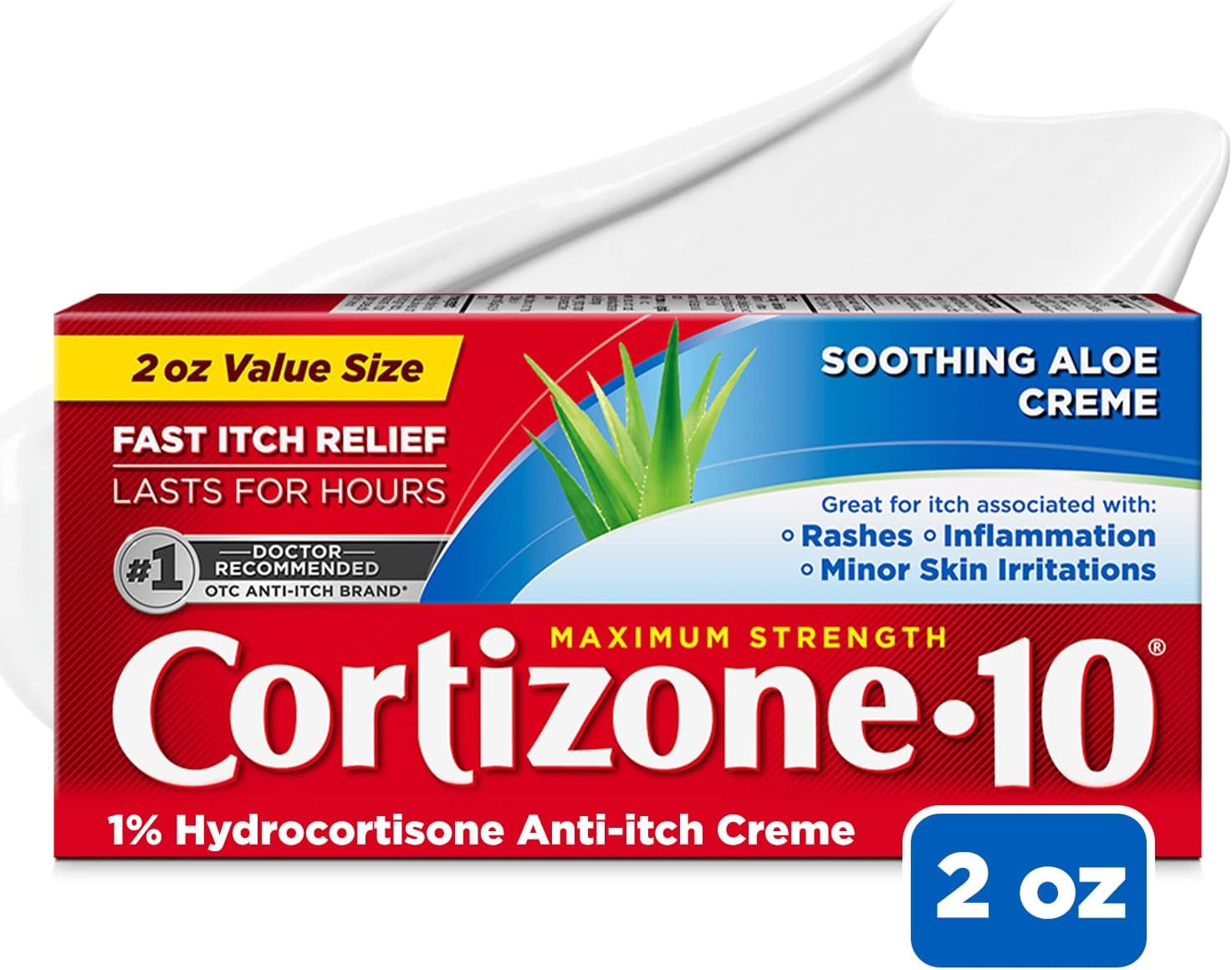 Cortizone 10 Maximum Strength Anti-Itch Cream with Soothing Aloe, 1% Hydrocortis...