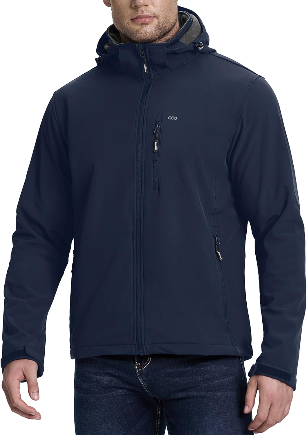 33,000ft Men's Softshell Jacket with Hood Fleece Lined Windbreaker Lightweight W...