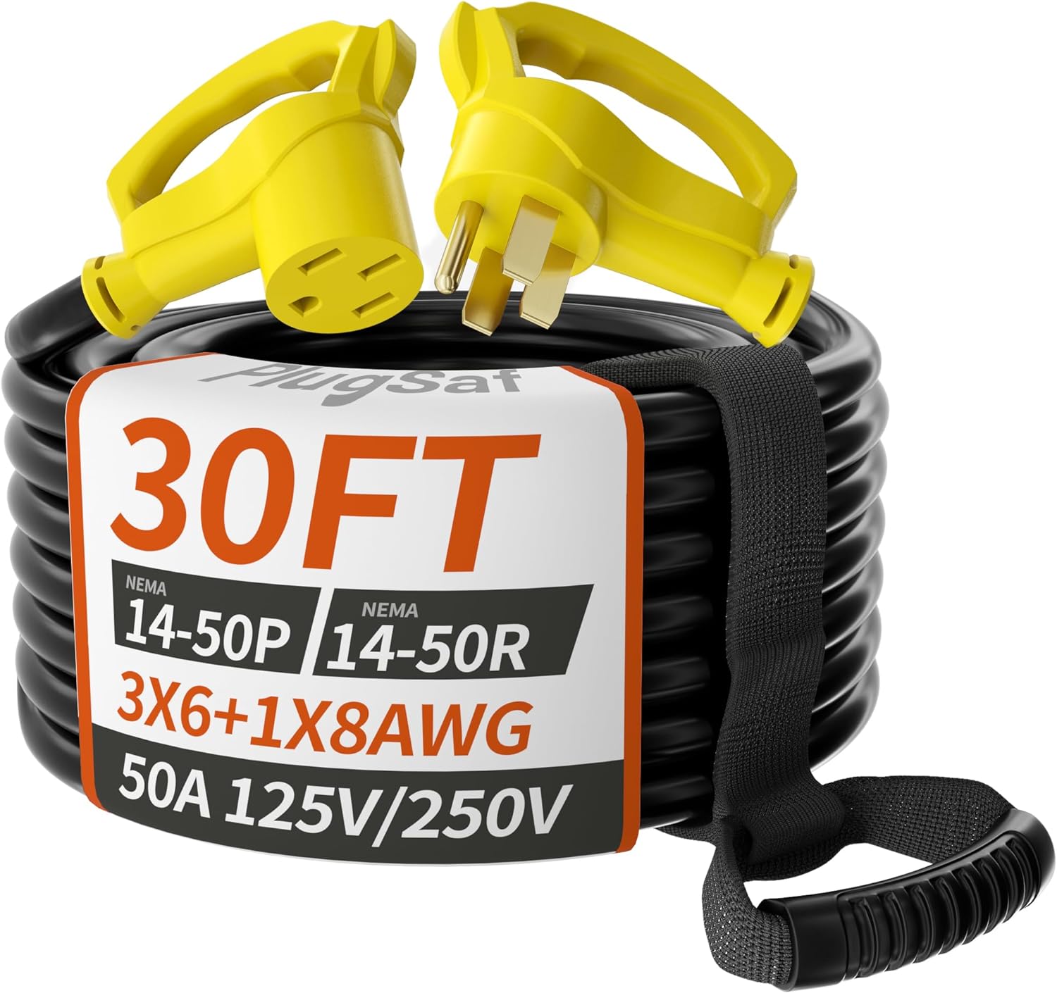 30 FT 50 Amp RV/EV Extension Cord Outdoor with Grip Handle, 4 Prong Flexible Hea...