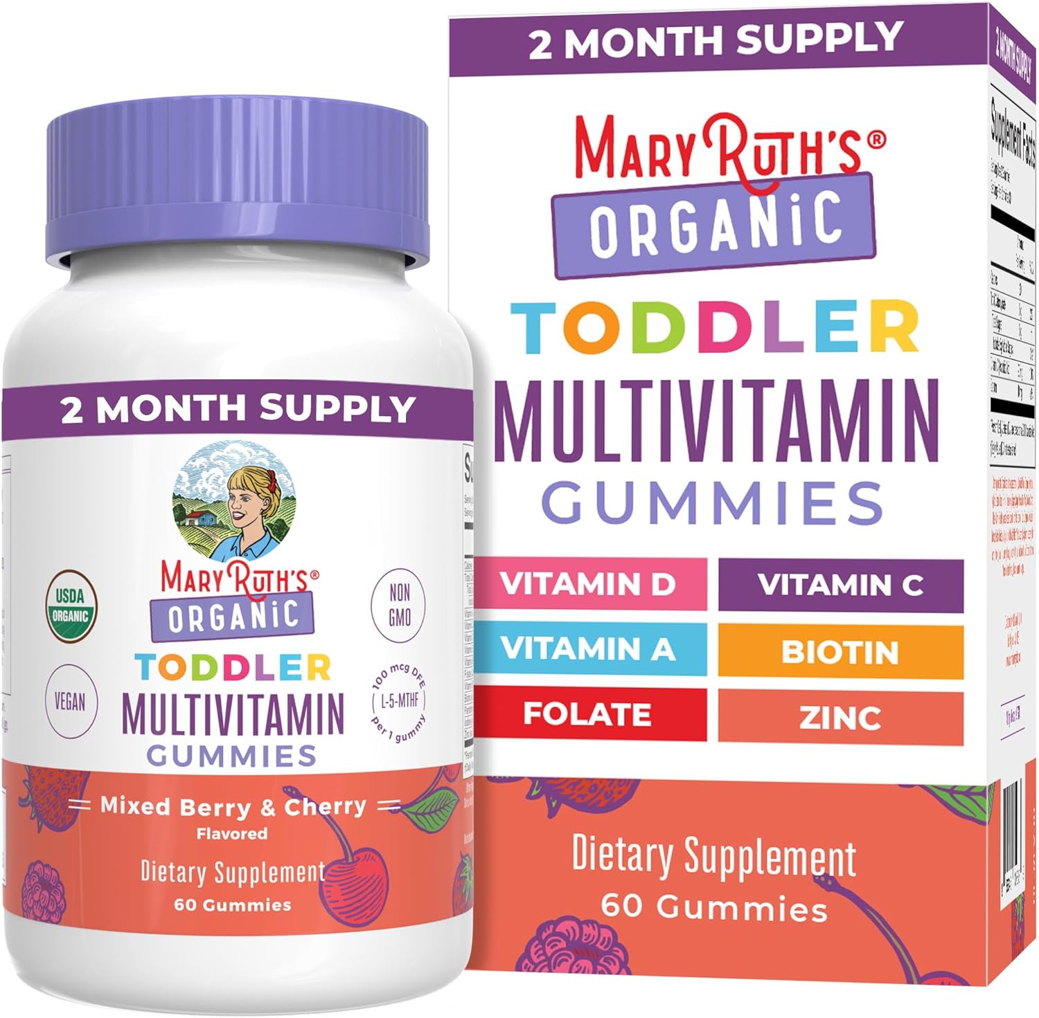 MaryRuth Organics Vitamin Gummy | Kids and Toddlers Age 2+ | USDA | Daily Vitami...