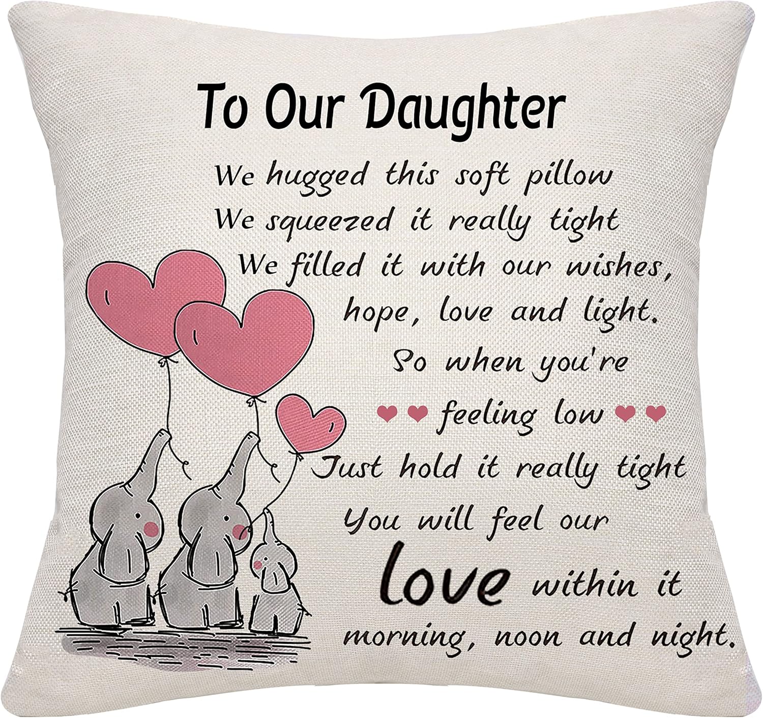 Daughter Cushion Cover Throw Pillow Cover Cushion Case from Mum Dad Daughter Gif...