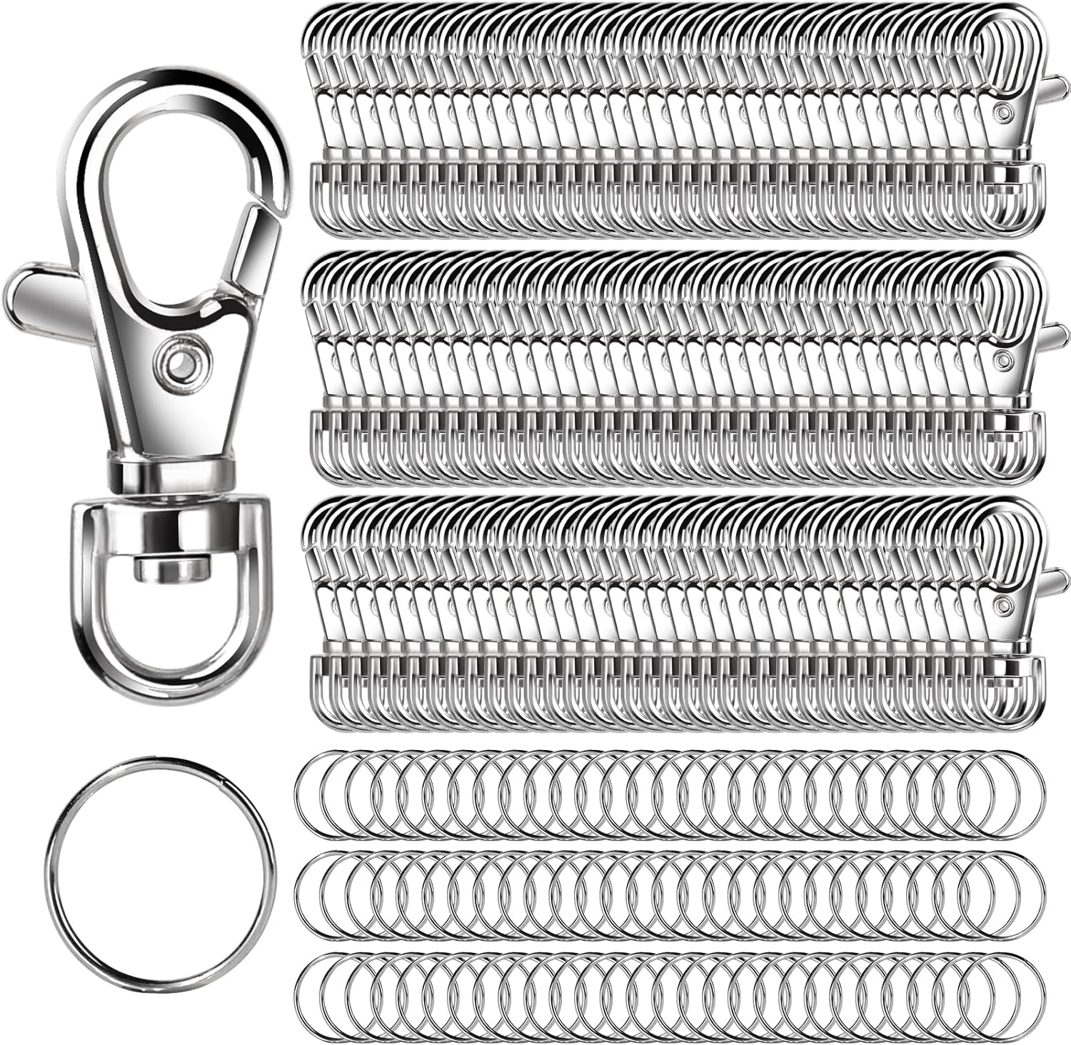 LEOBRO 240PCS Metal Swivel Snap Hooks and Key Ring...
